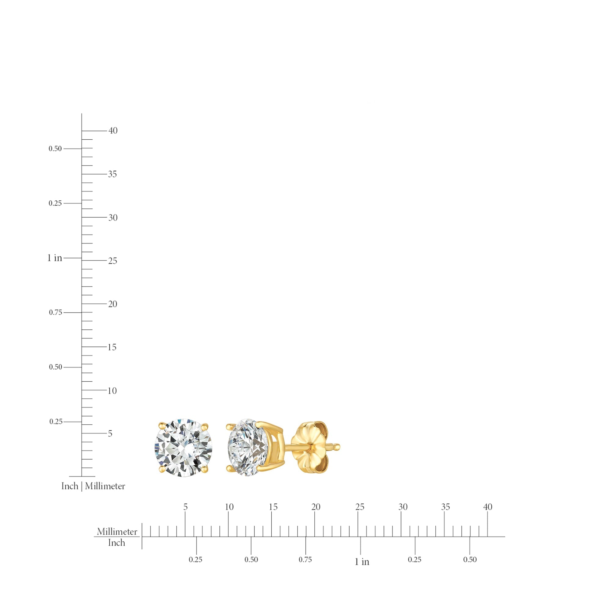 1.5ct Brilliant Stud Earrings in Gold - CRISLU