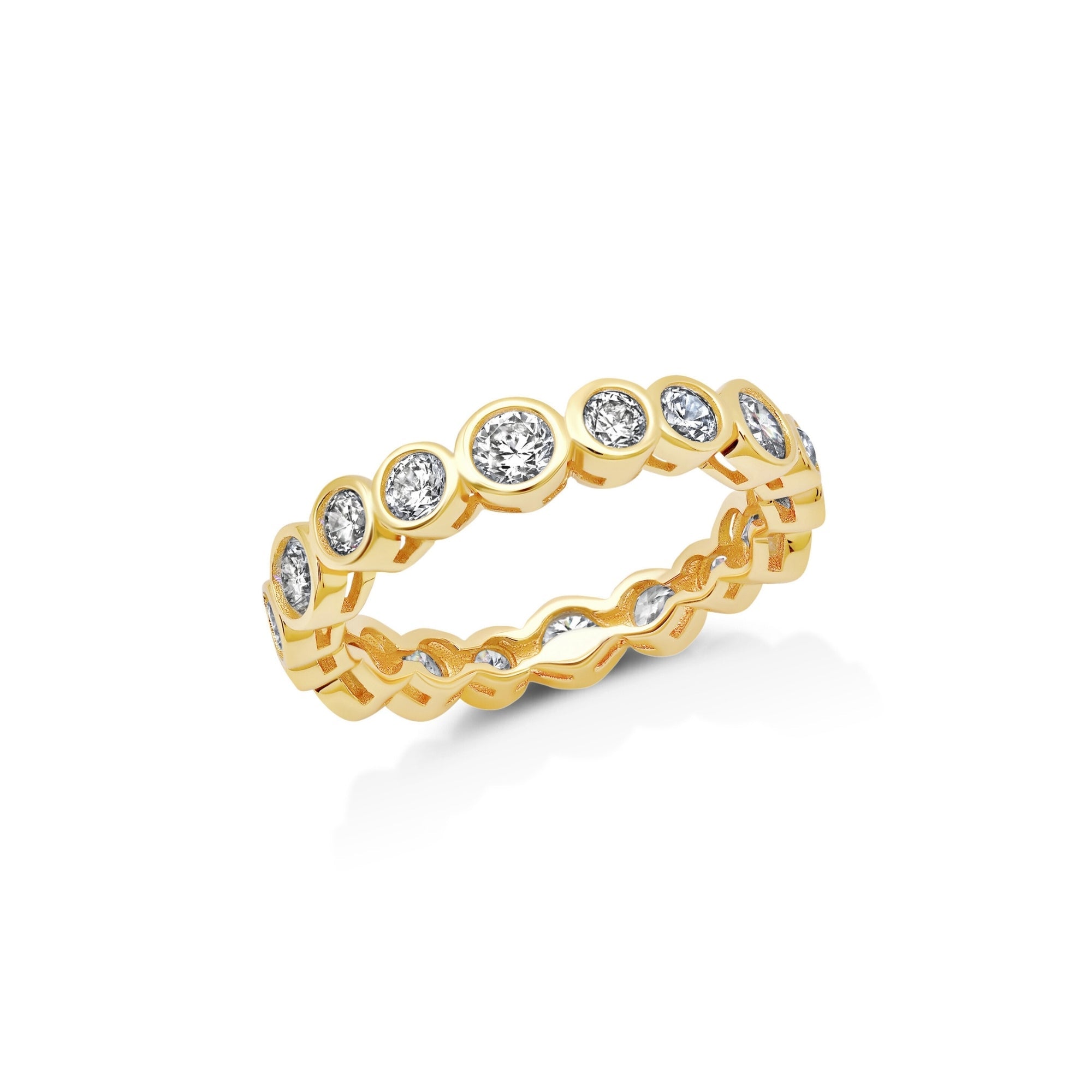 1ct Bezel Eternity Band Finished in Gold - CRISLU