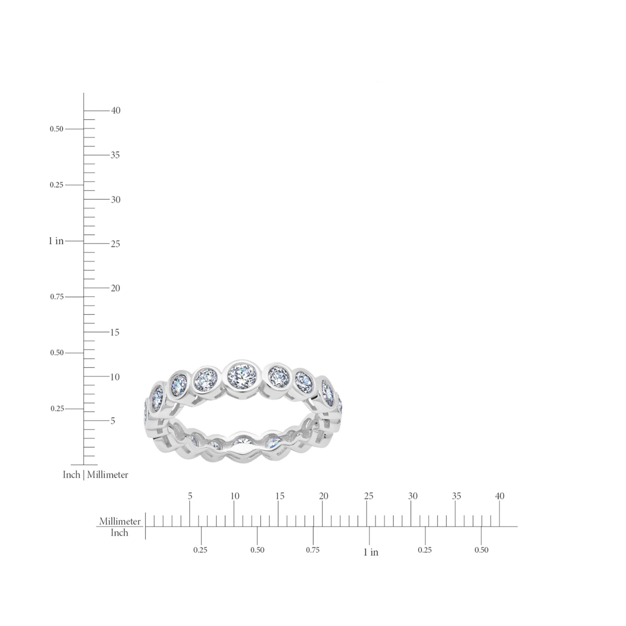 1ct Bezel Eternity Band Finished in Platinum - CRISLU