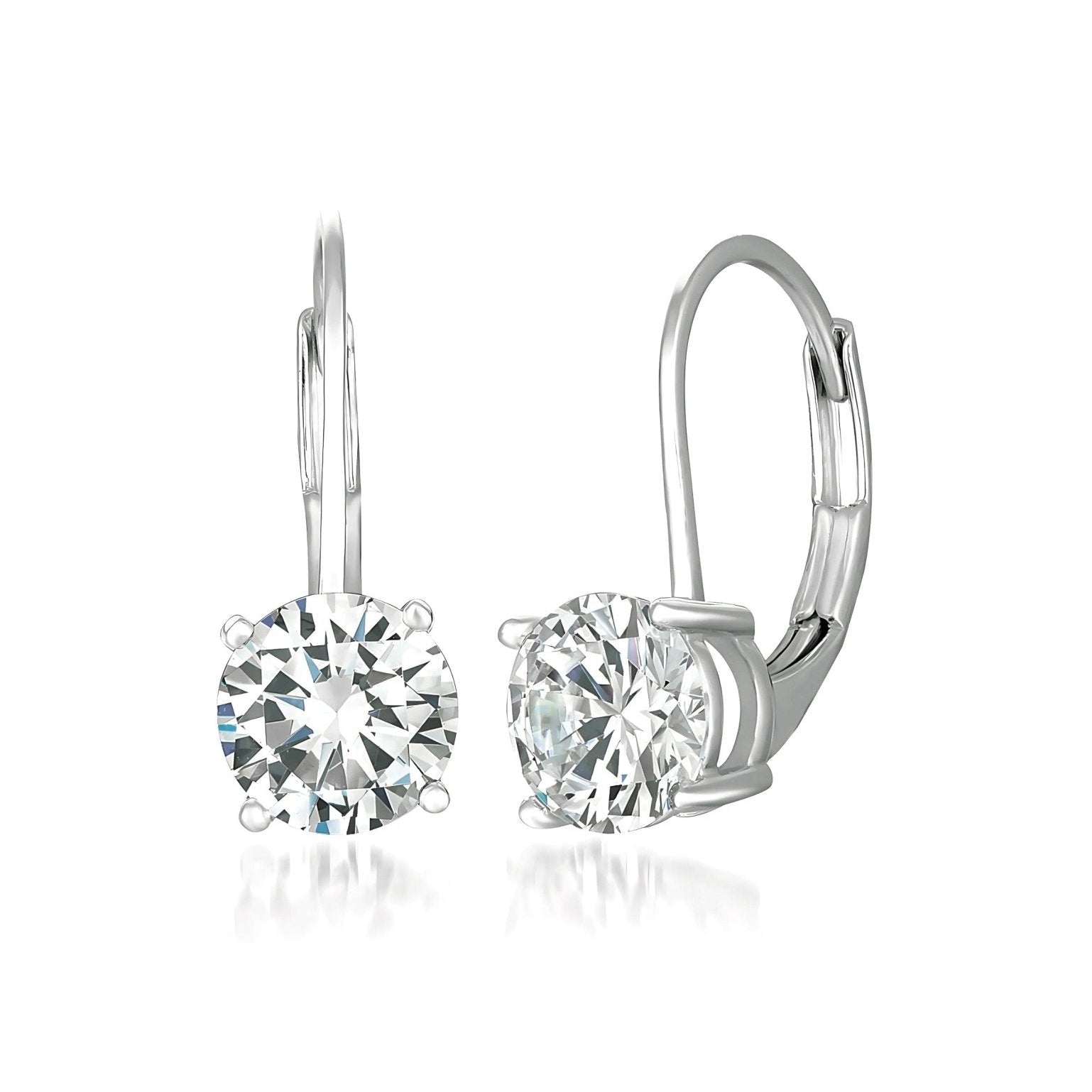 1ct Brilliant Lever Back Drop Earrings in Platinum - CRISLU