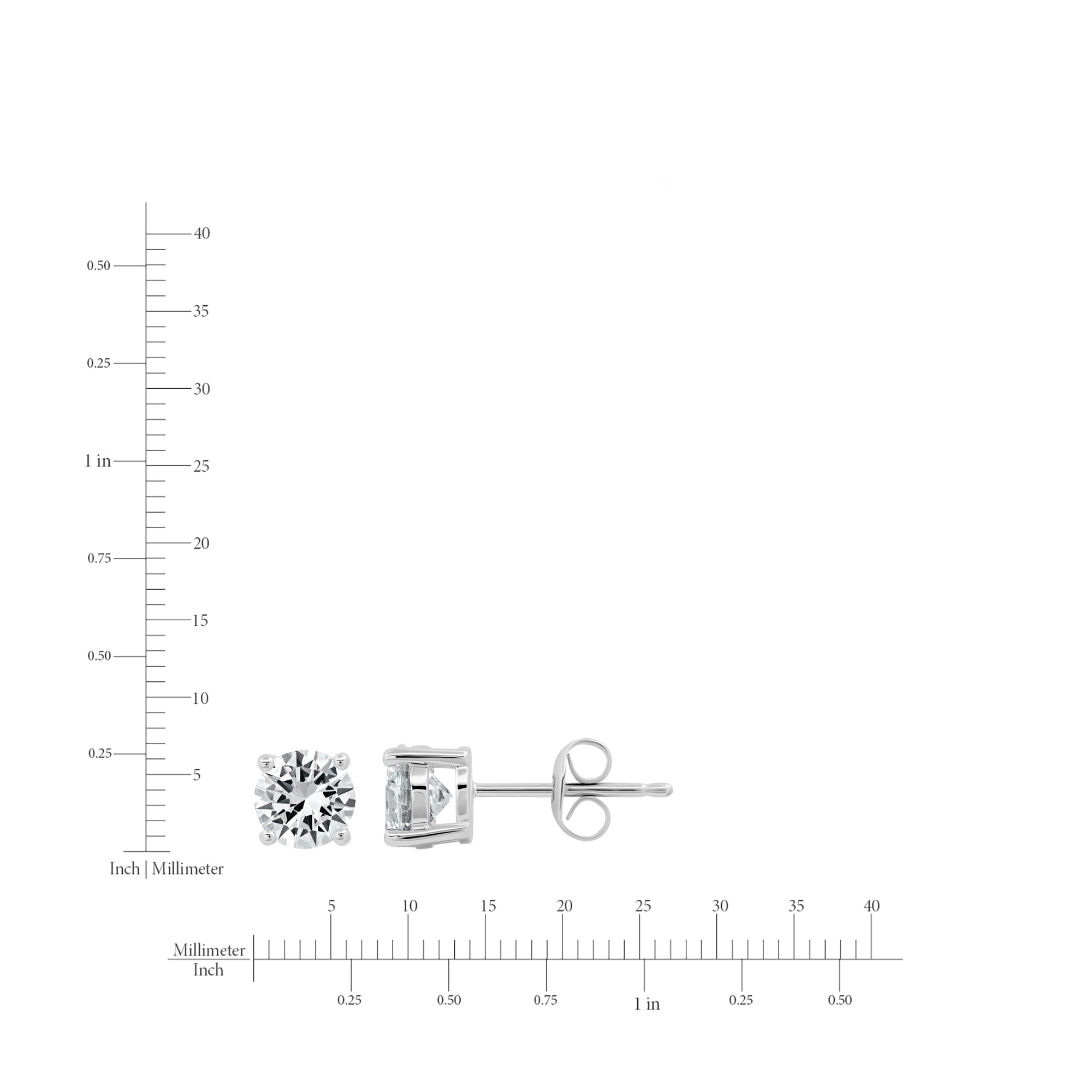 1ct Brilliant Stud Earrings Finished in Platinum - CRISLU
