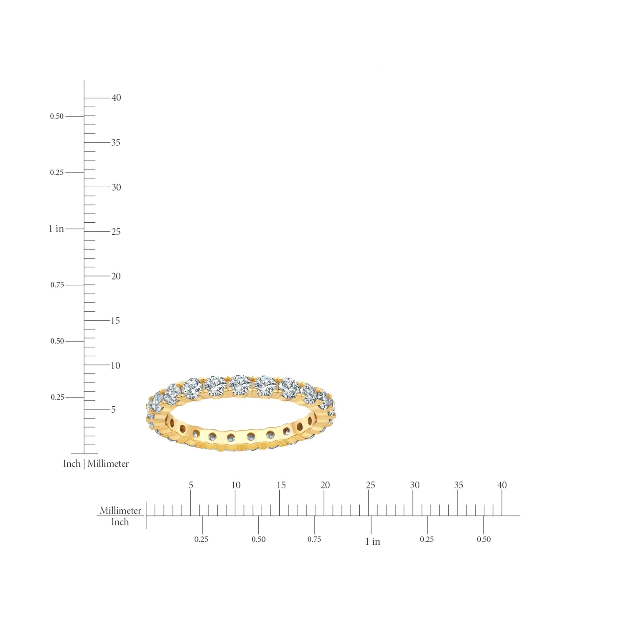 2.4ct Brilliant Cut Eternity Band Finished in Gold - CRISLU