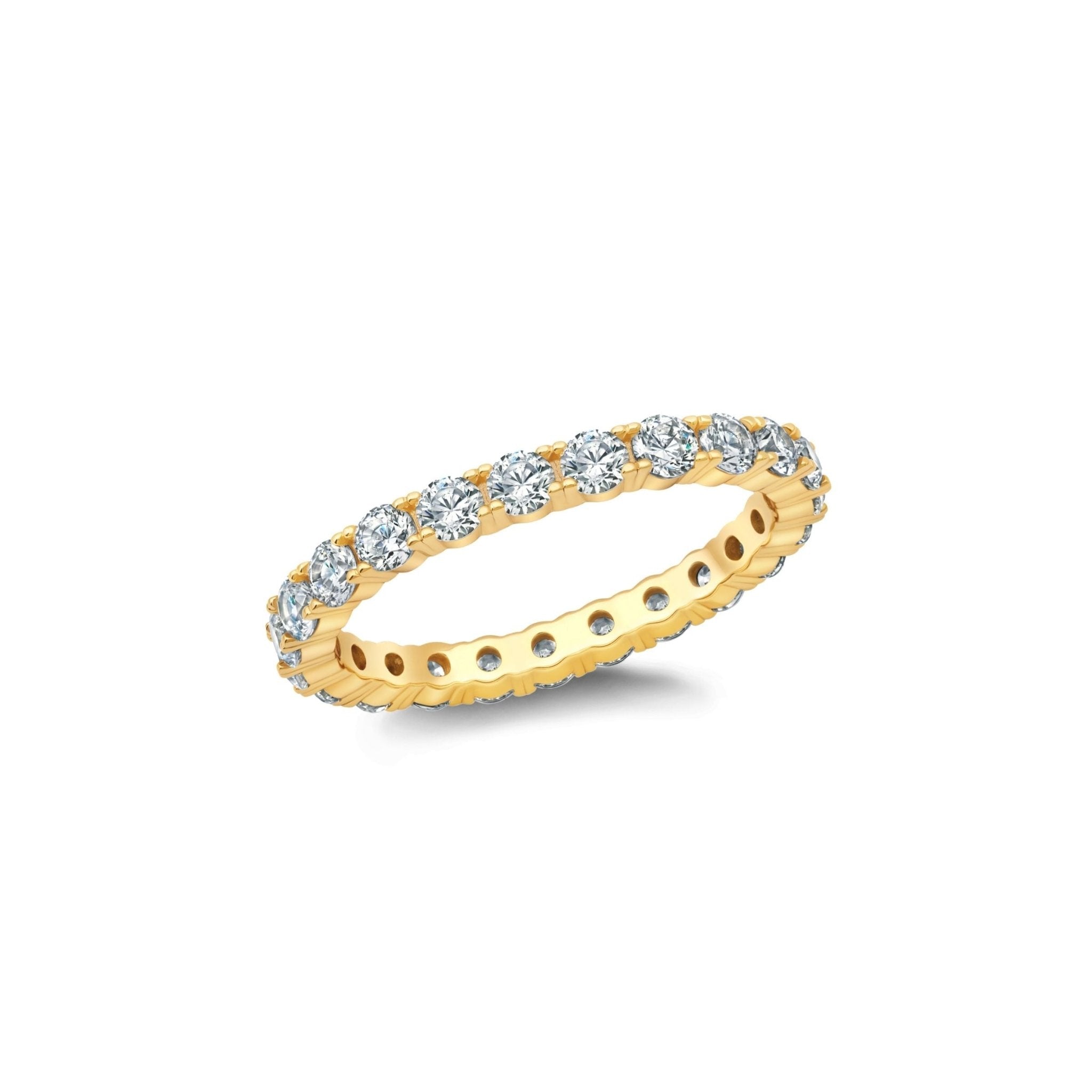 2.4ct Brilliant Cut Eternity Band Finished in Gold - CRISLU