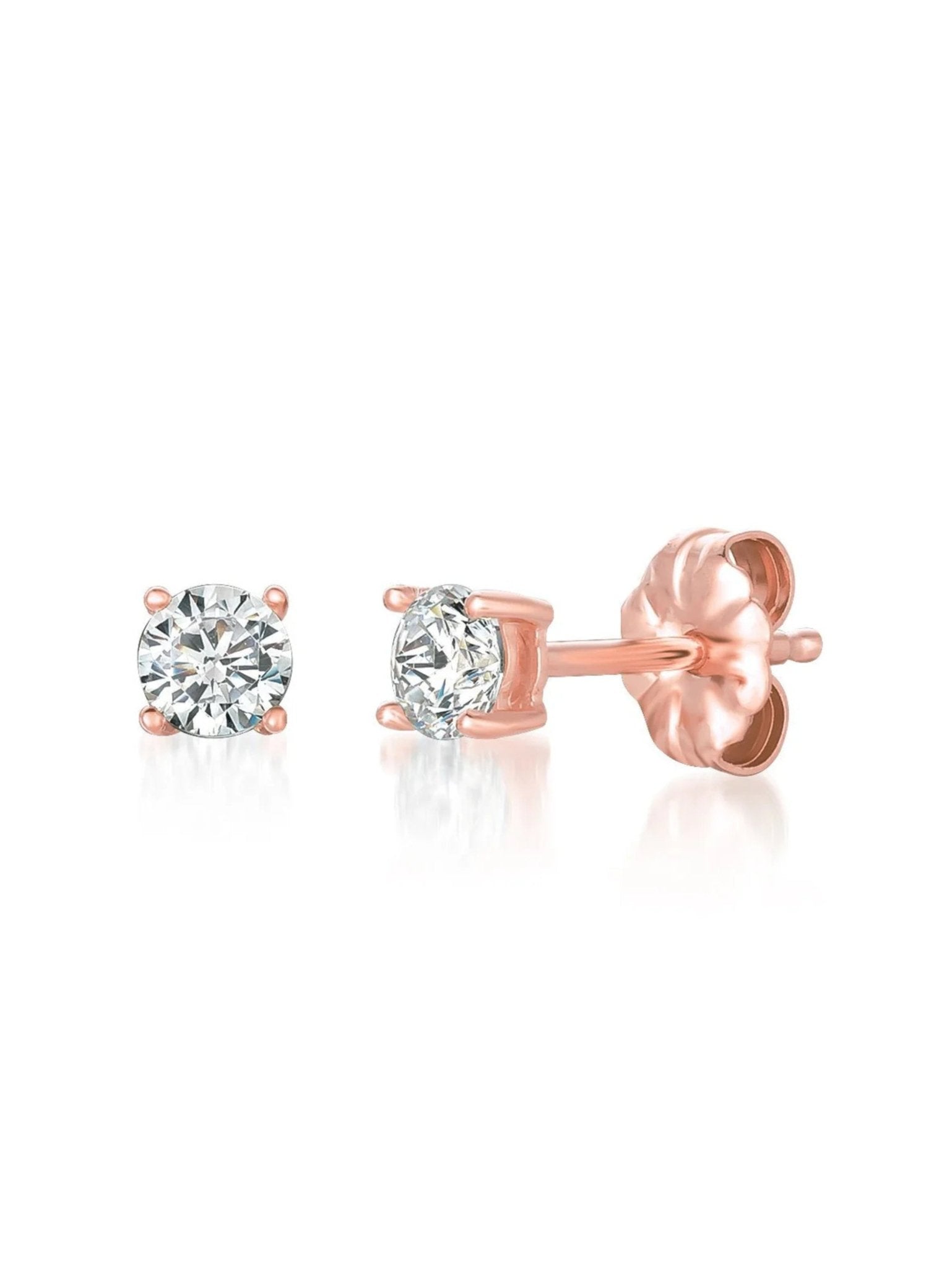 .25ct Brilliant Stud Earrings in Rose Gold - CRISLU