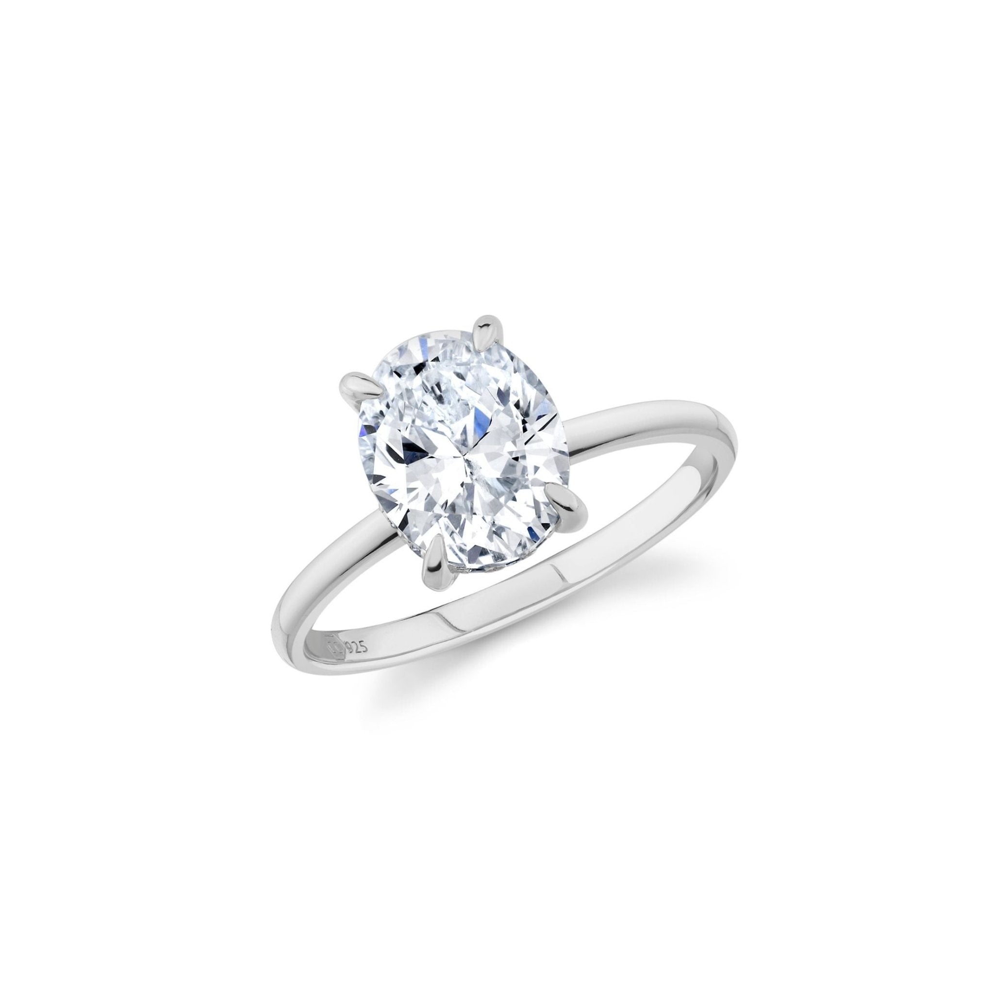 2.6ct Oval Solitaire Ring Finished in Platinum - CRISLU