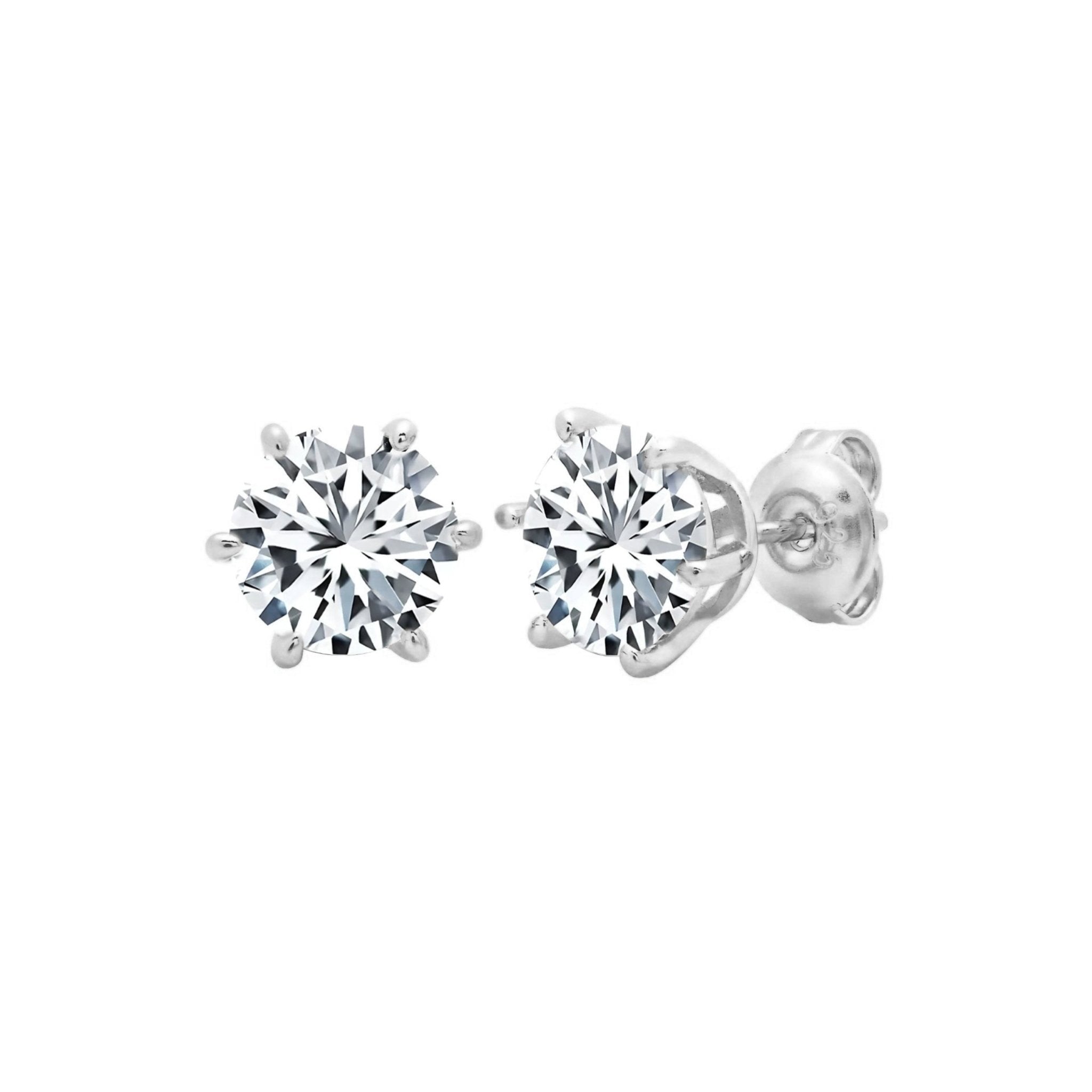 2ct 6 Prong Brilliant Stud Earrings in Platinum - CRISLU