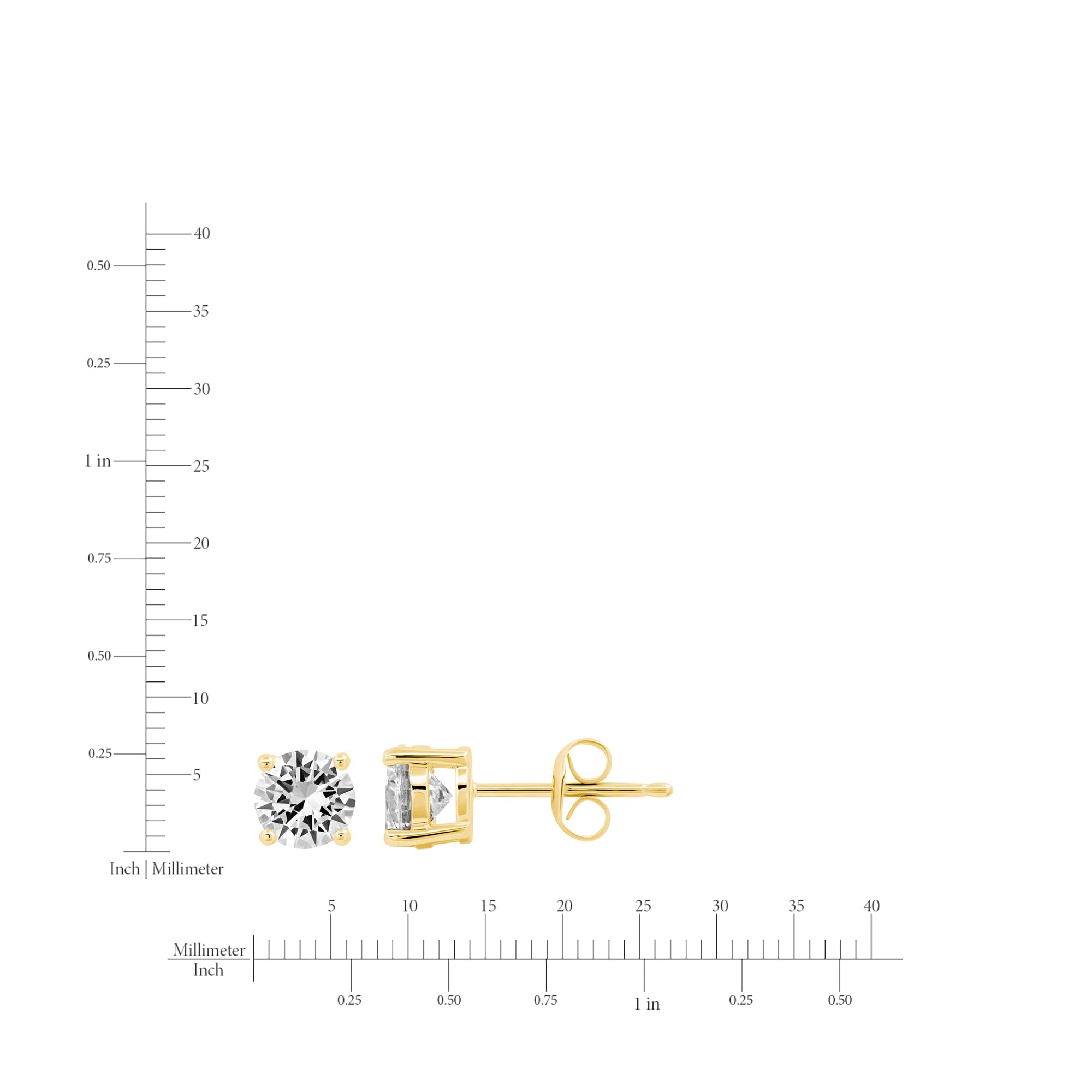 2ct Brilliant Stud Earrings Finished in Gold - CRISLU