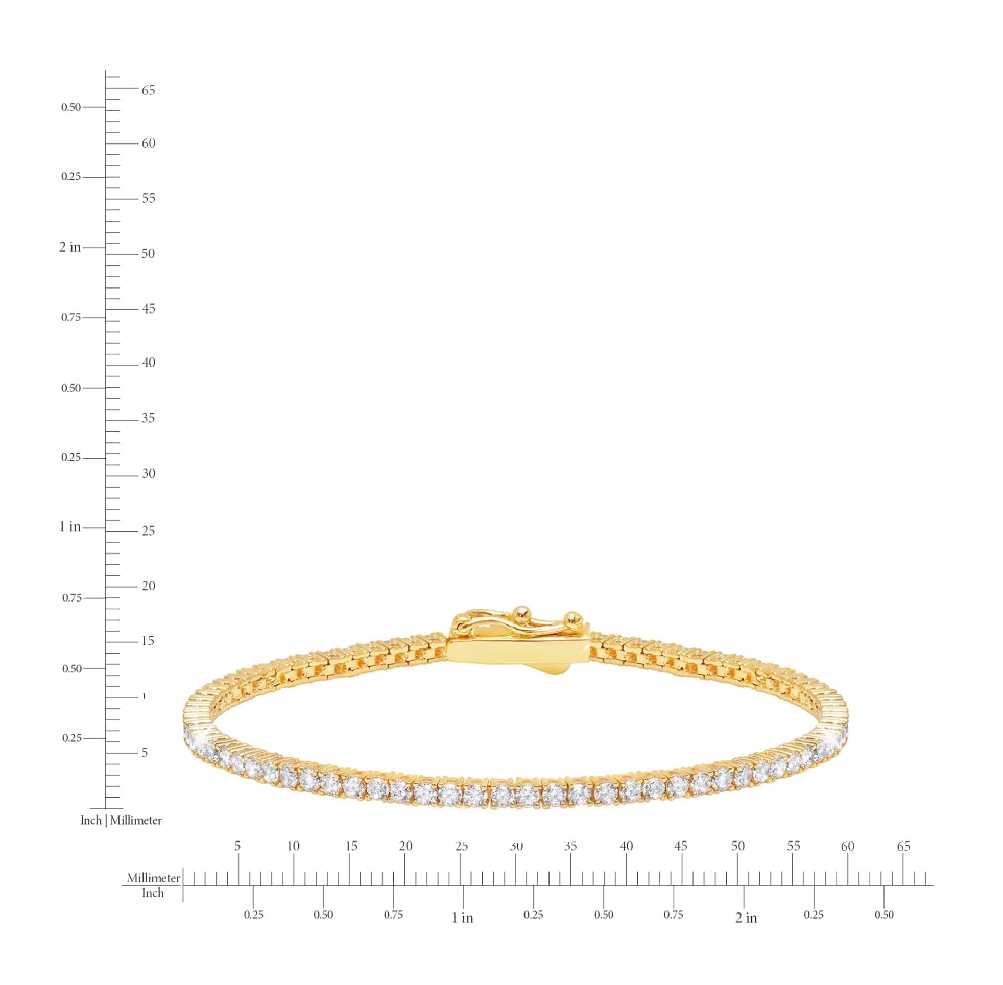 2mm Brilliant Tennis Bracelet Finished in Gold - CRISLU