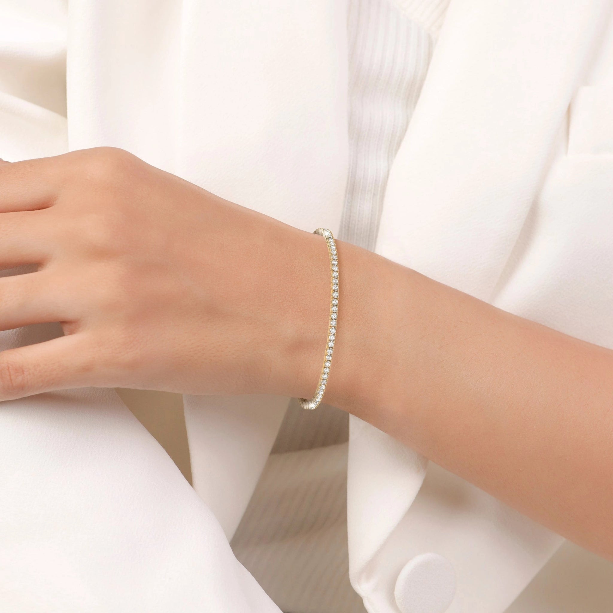 2mm Brilliant Tennis Bracelet Finished in Gold - CRISLU