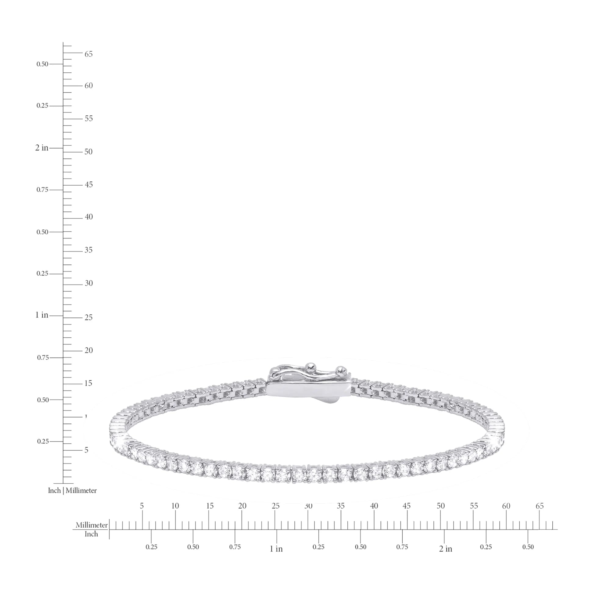 2mm Brilliant Tennis Bracelet Finished in Platinum - CRISLU