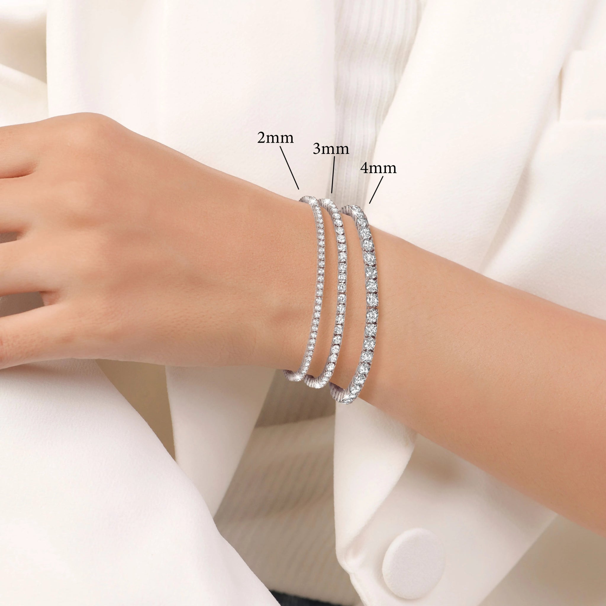 2mm Brilliant Tennis Bracelet Finished in Platinum - CRISLU