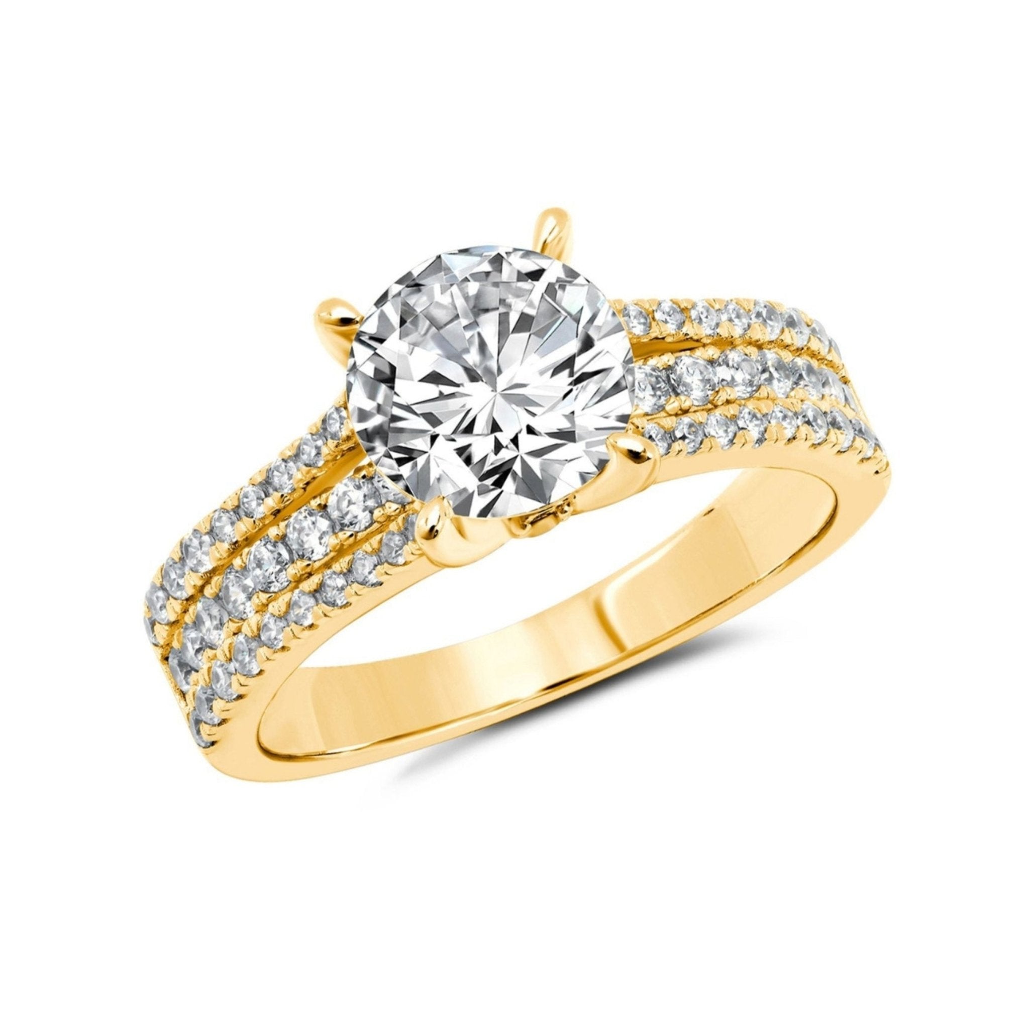 3 Band Brilliant Cut Ring Finished in Gold - CRISLU