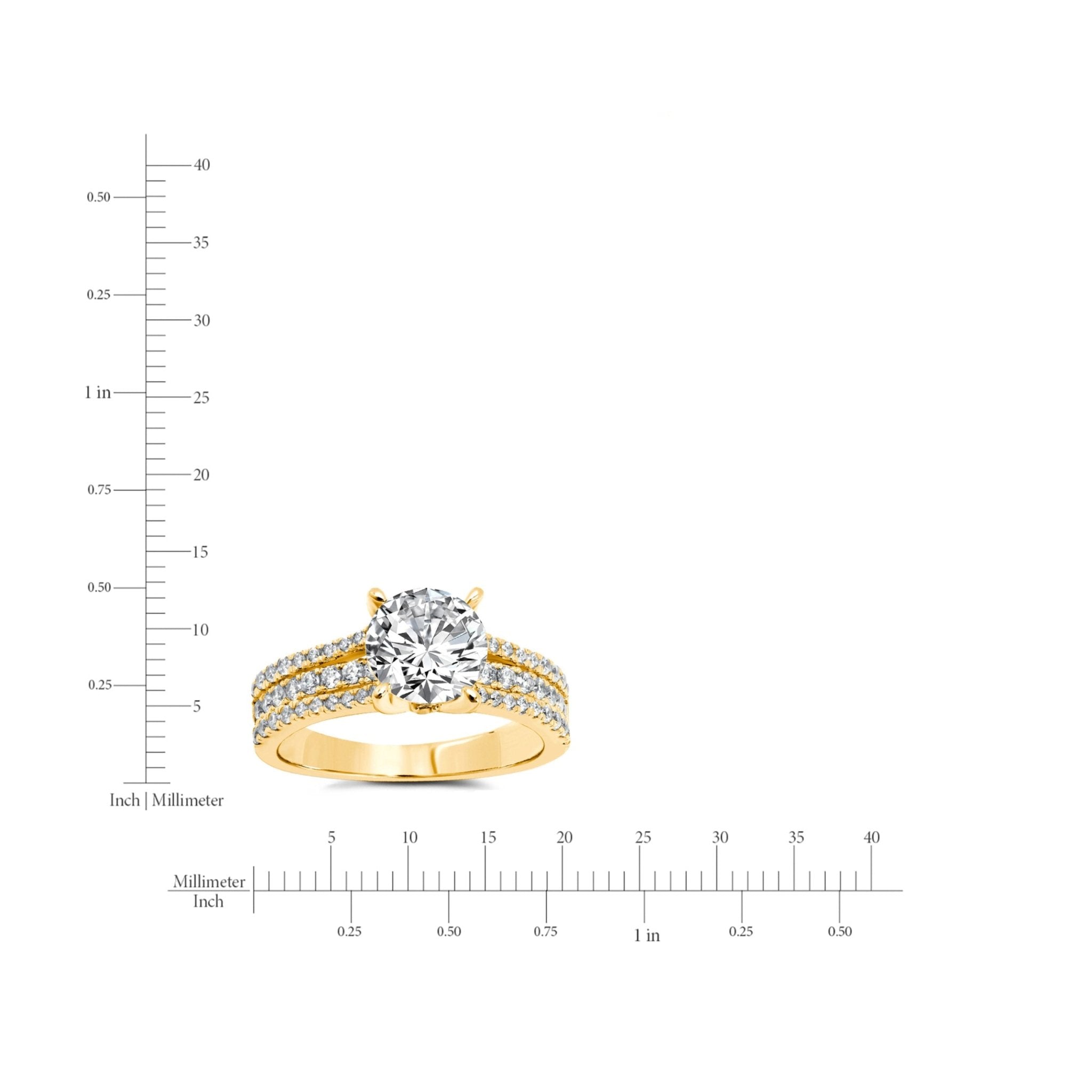 3 Band Brilliant Cut Ring Finished in Gold - CRISLU