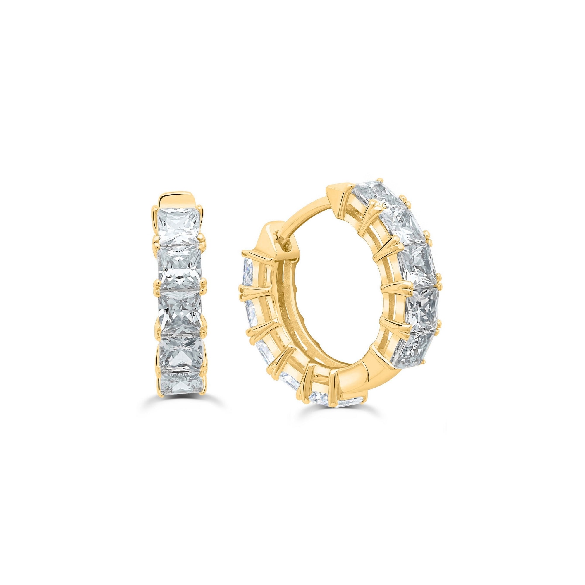 Princess Hoop Earrings Finished in Gold