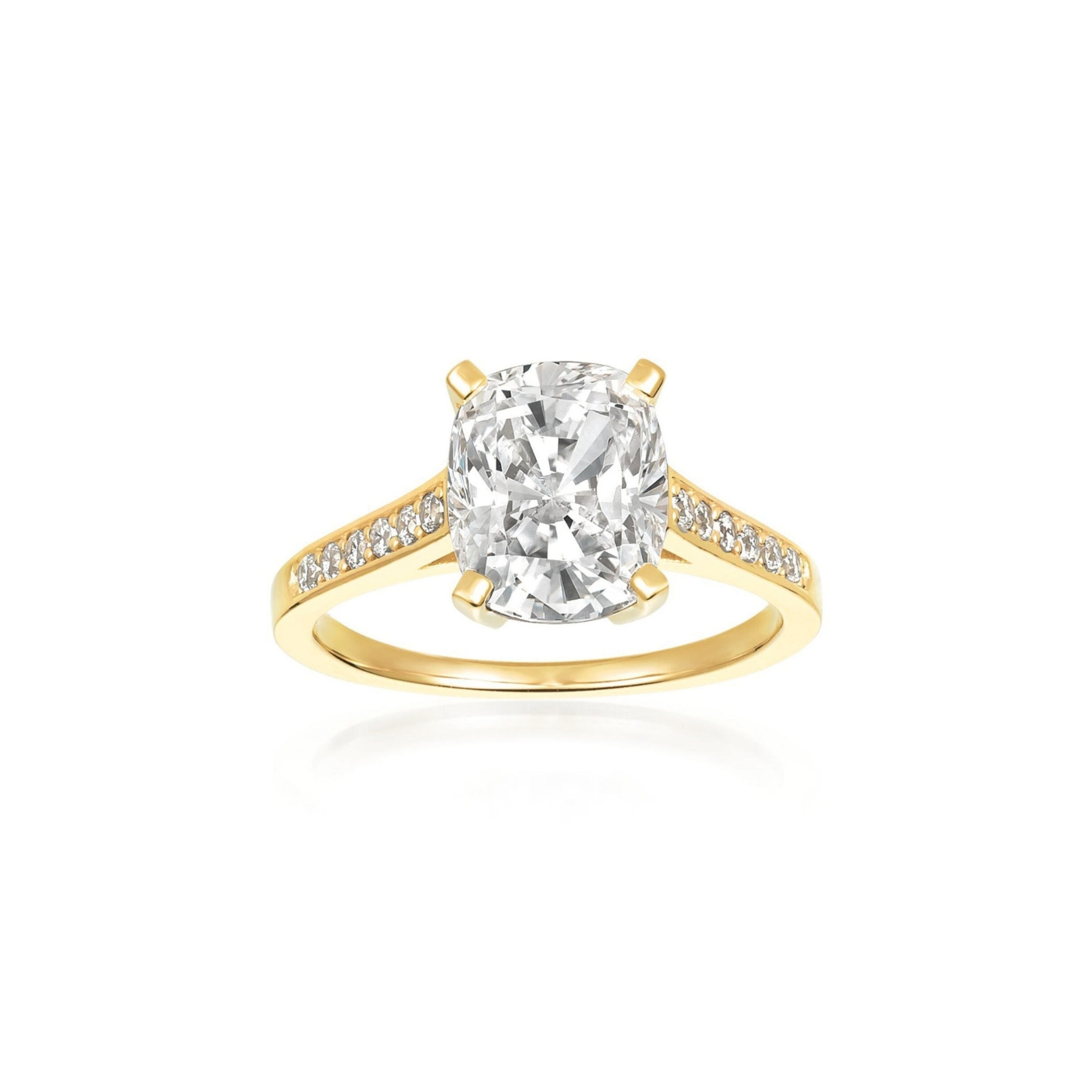 Radiant Cushion Cut Ring Finished in Gold