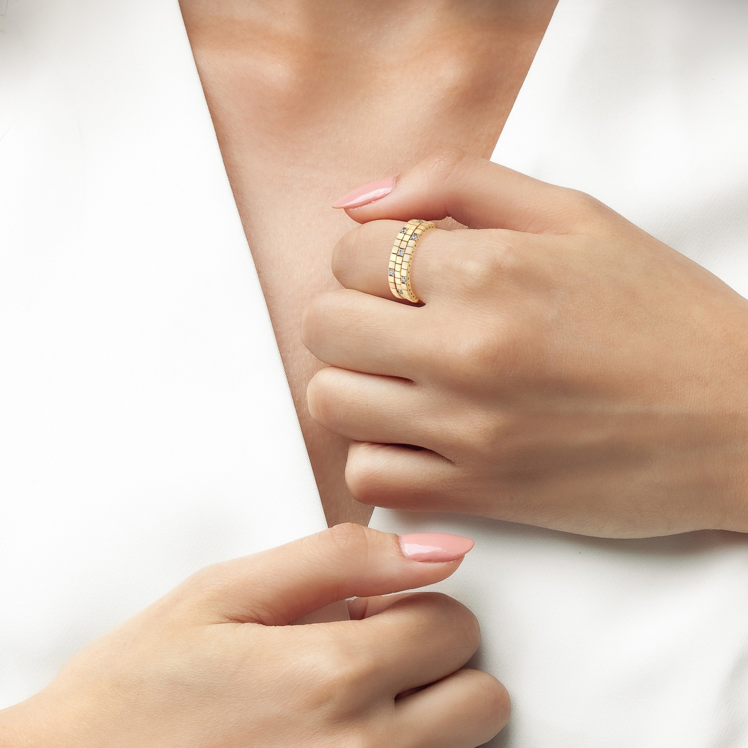 Pure Flex Three Row Ring Finished in Gold