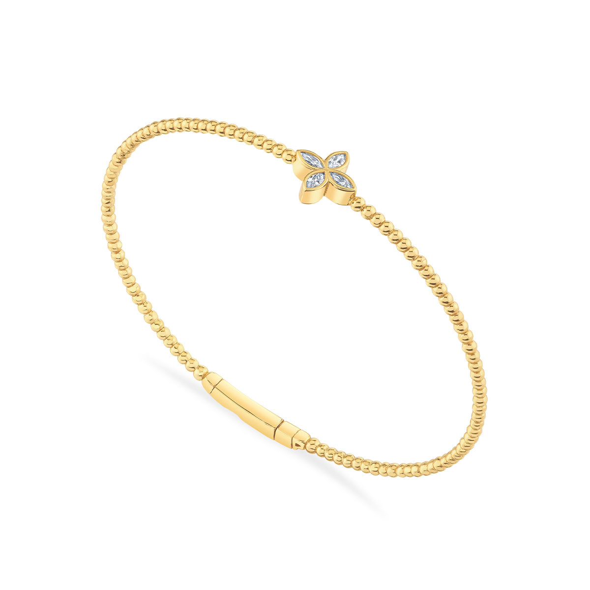 Contour Clover Beaded Bangle