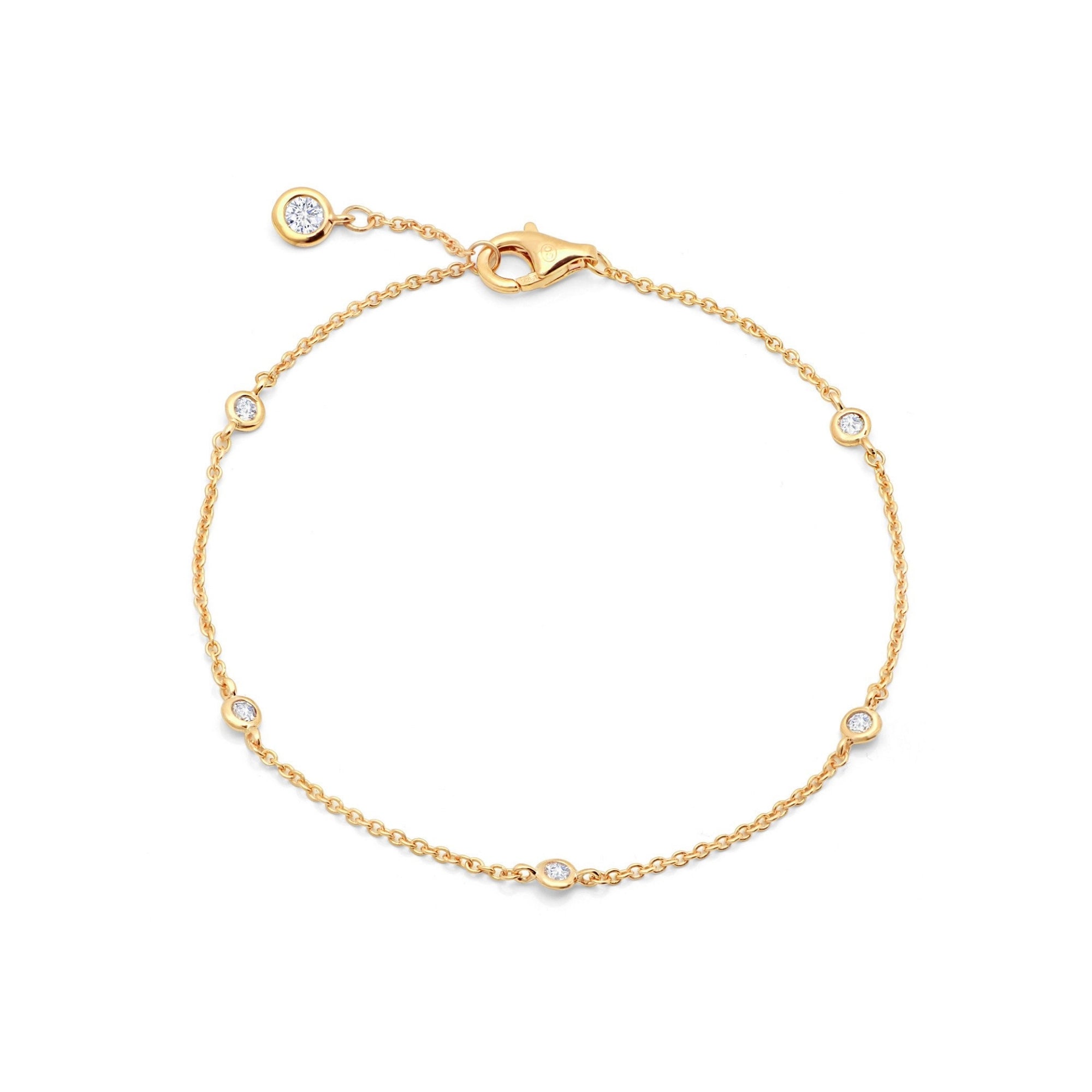 2mm Station Bracelet Finished in Gold