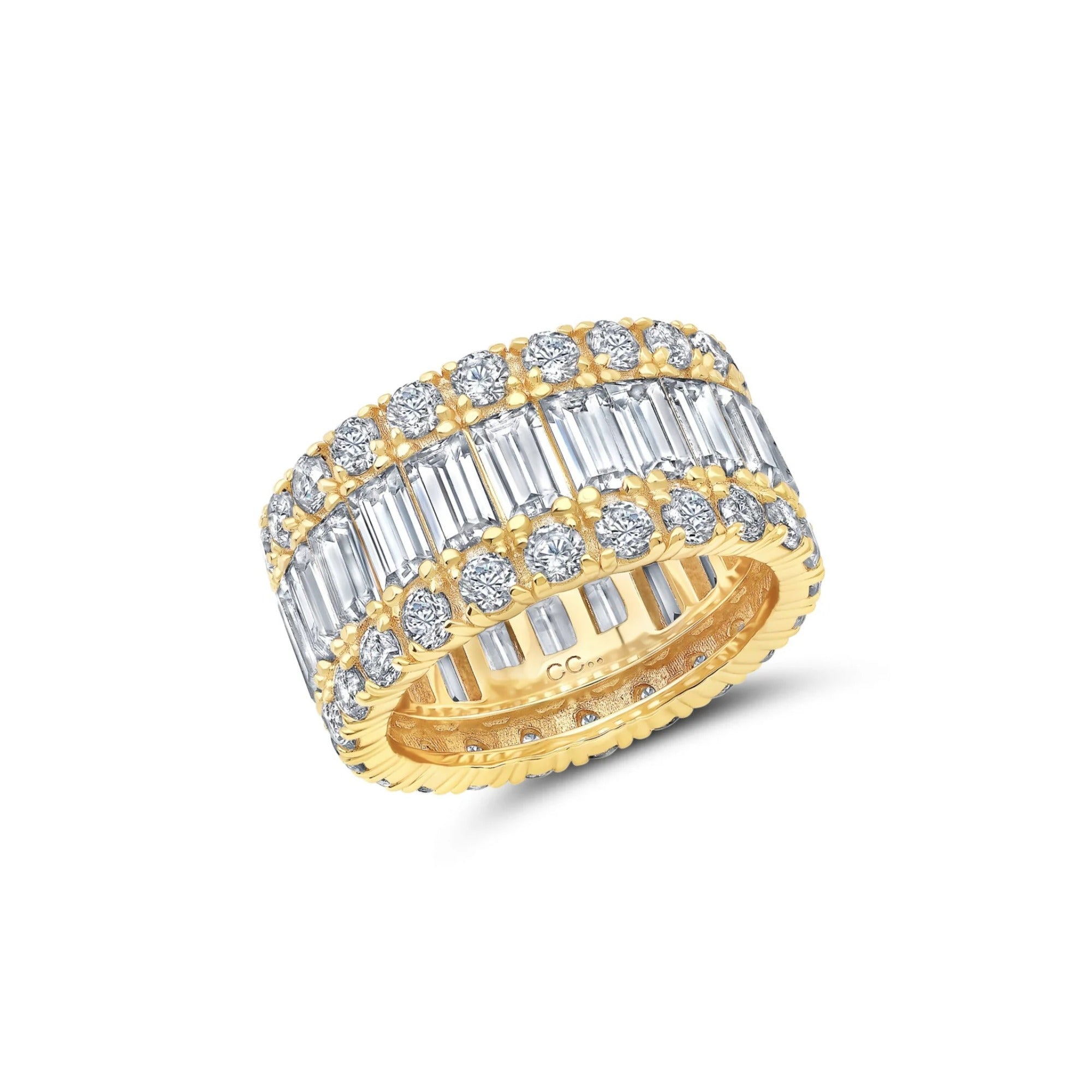 Baguette & Brilliant Eternity Band in Gold