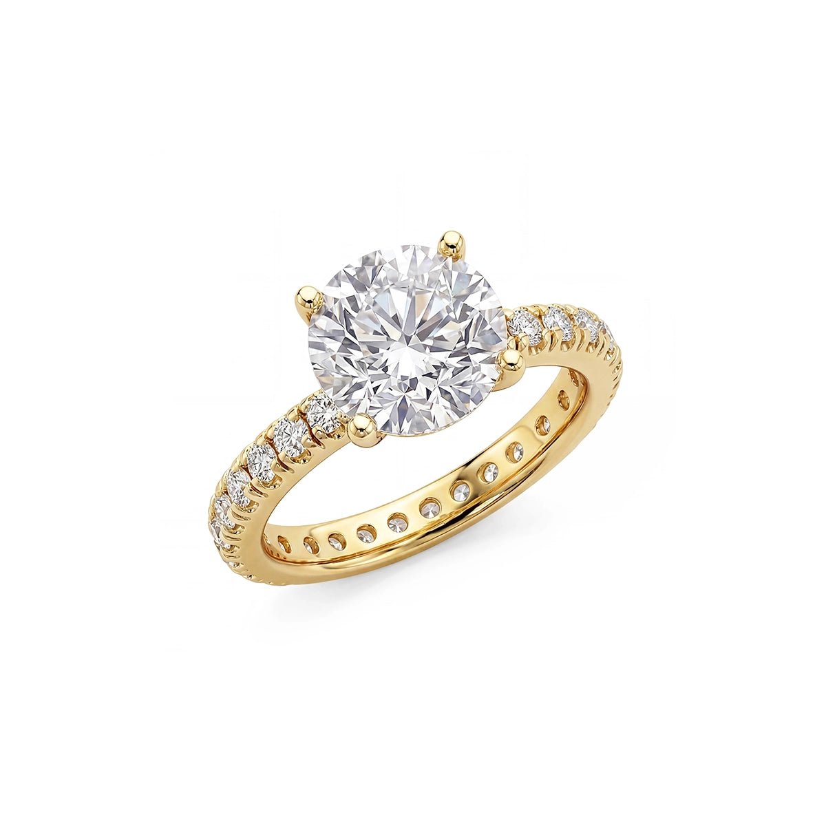3.5ct Brilliant Cut Ring with Pave Band - CRISLU