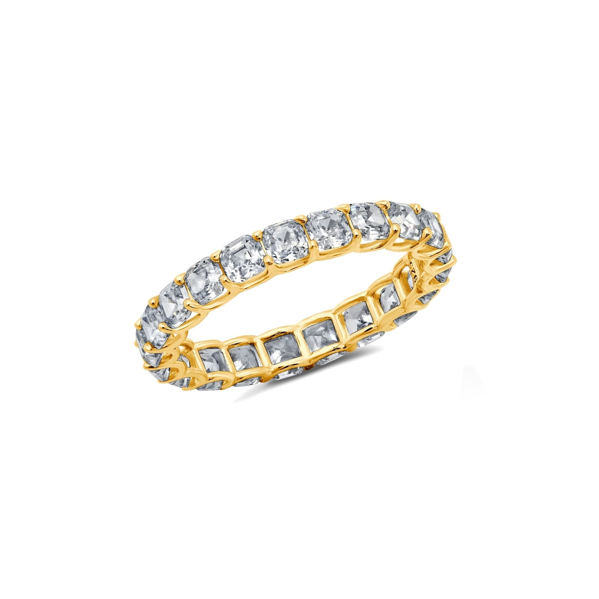3.75ct Asscher Cut Eternity Band Finished in Platinum - CRISLU
