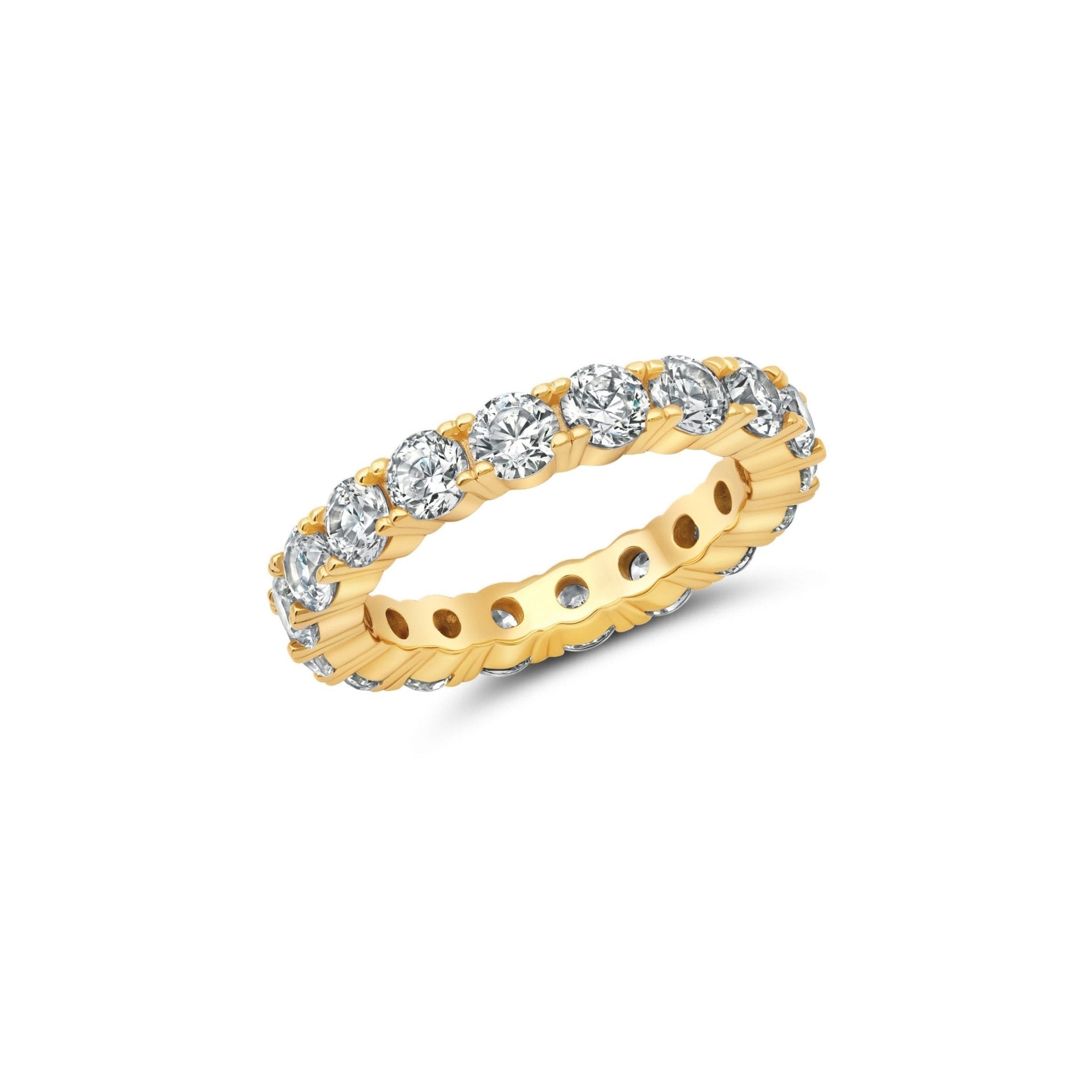 3.7ct Brilliant Cut Eternity Band Finished in Gold - CRISLU