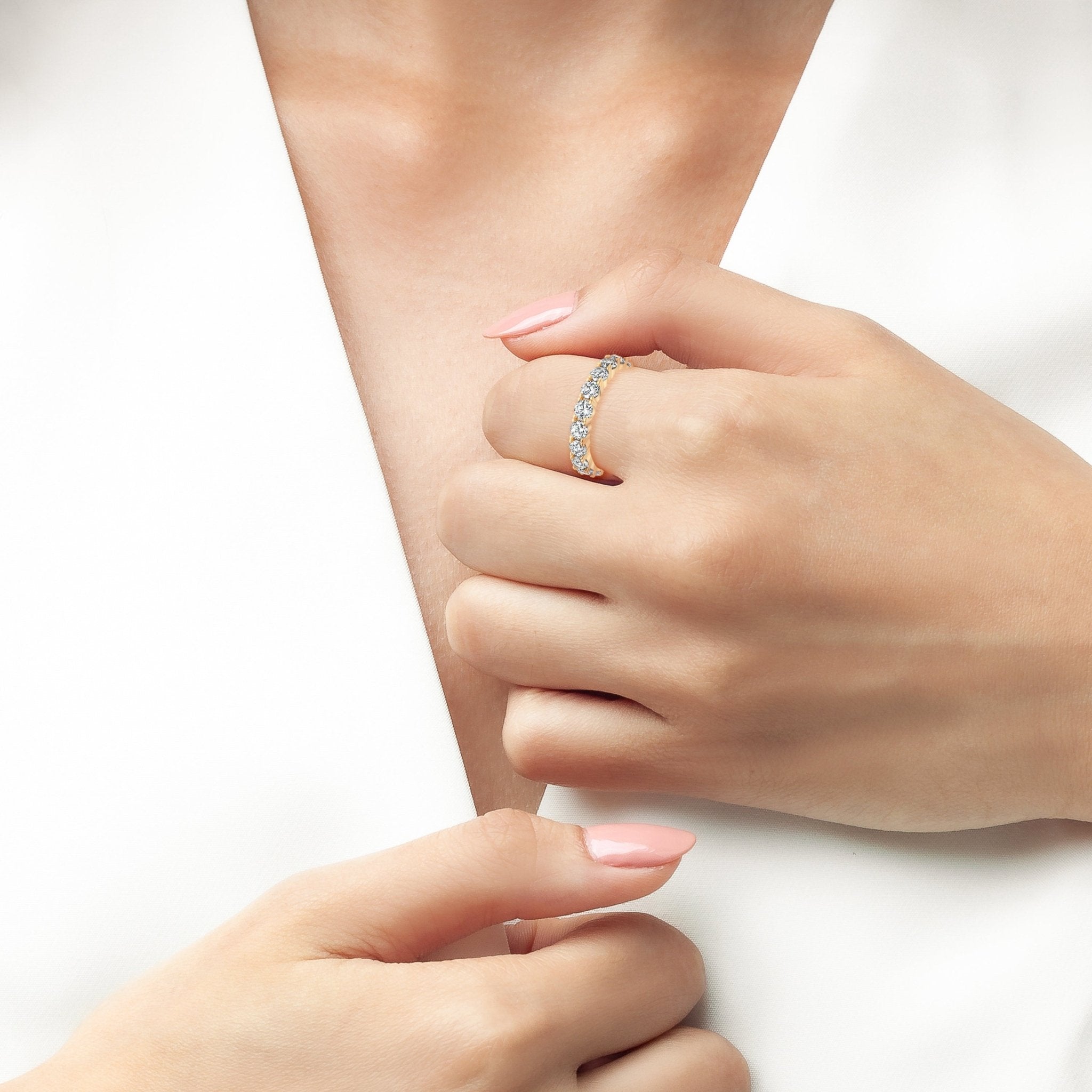 3.7ct Brilliant Cut Eternity Band Finished in Gold - CRISLU