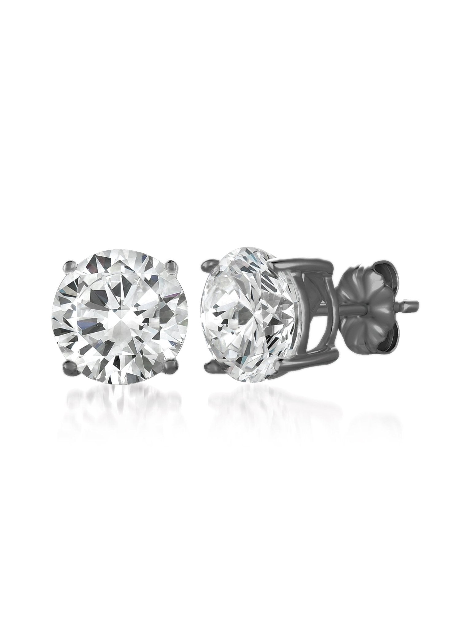 3ct Brilliant Stud Earrings in Black Rhodium Sale - CRISLU