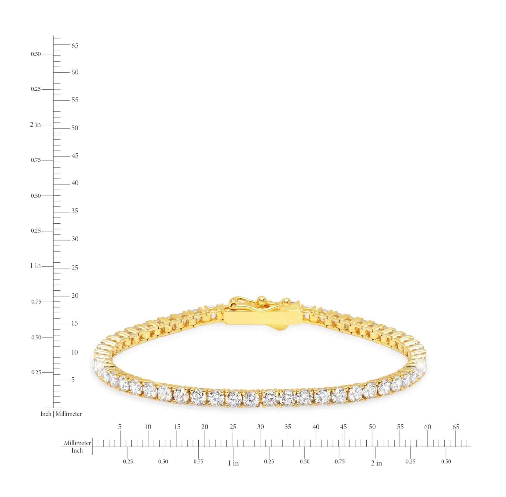 3mm Brilliant Tennis Bracelet Finished in Gold - CRISLU