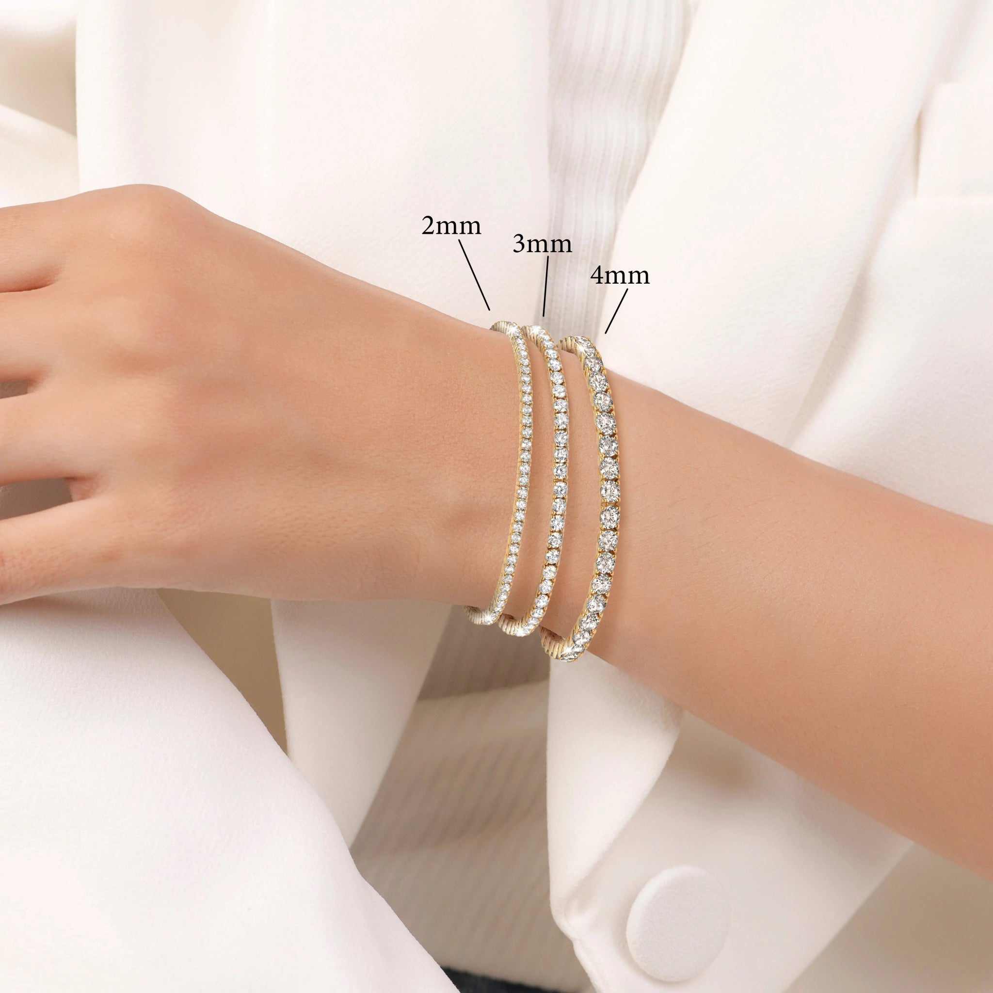 3mm Brilliant Tennis Bracelet Finished in Gold - CRISLU