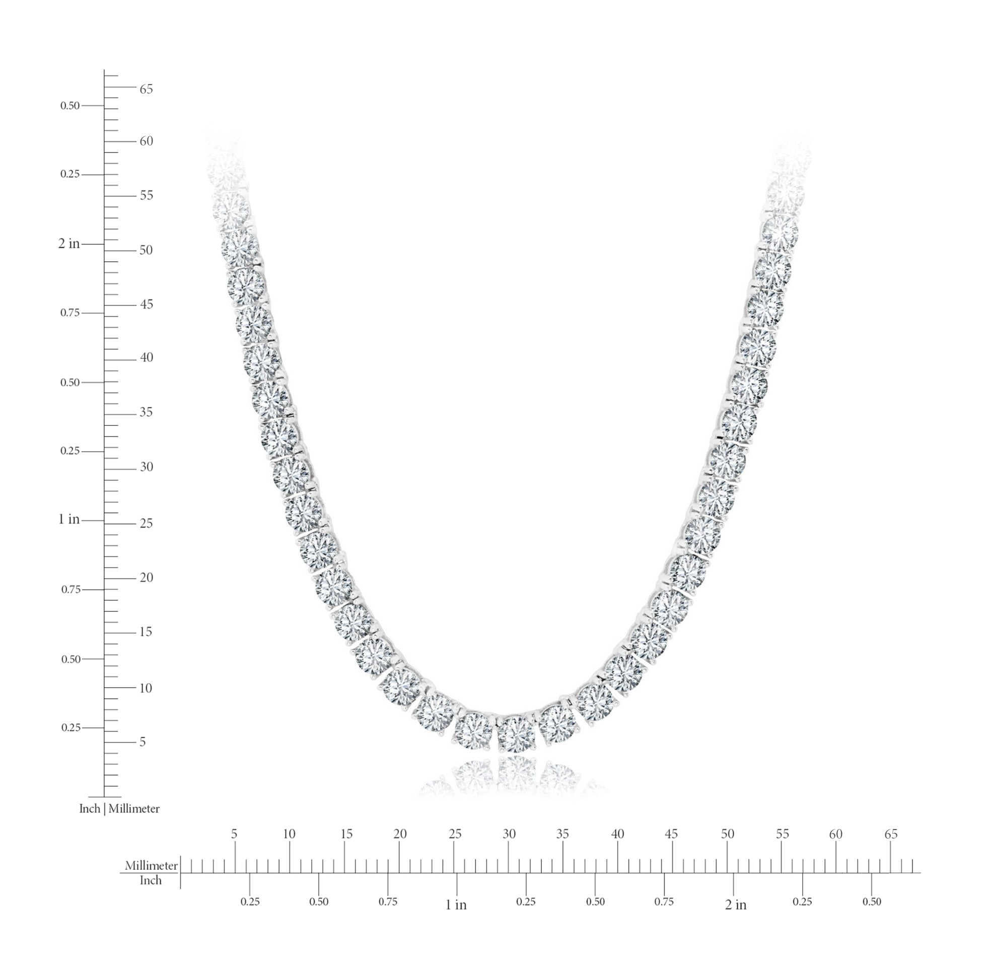 3mm Brilliant Tennis Necklace Finished in Platinum - CRISLU