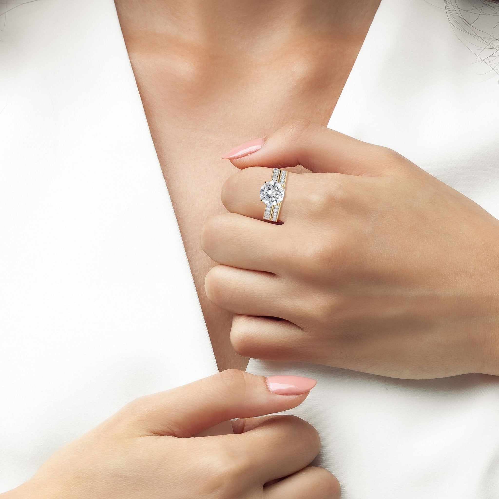 4ct Brilliant Cut Ring Set - CRISLU