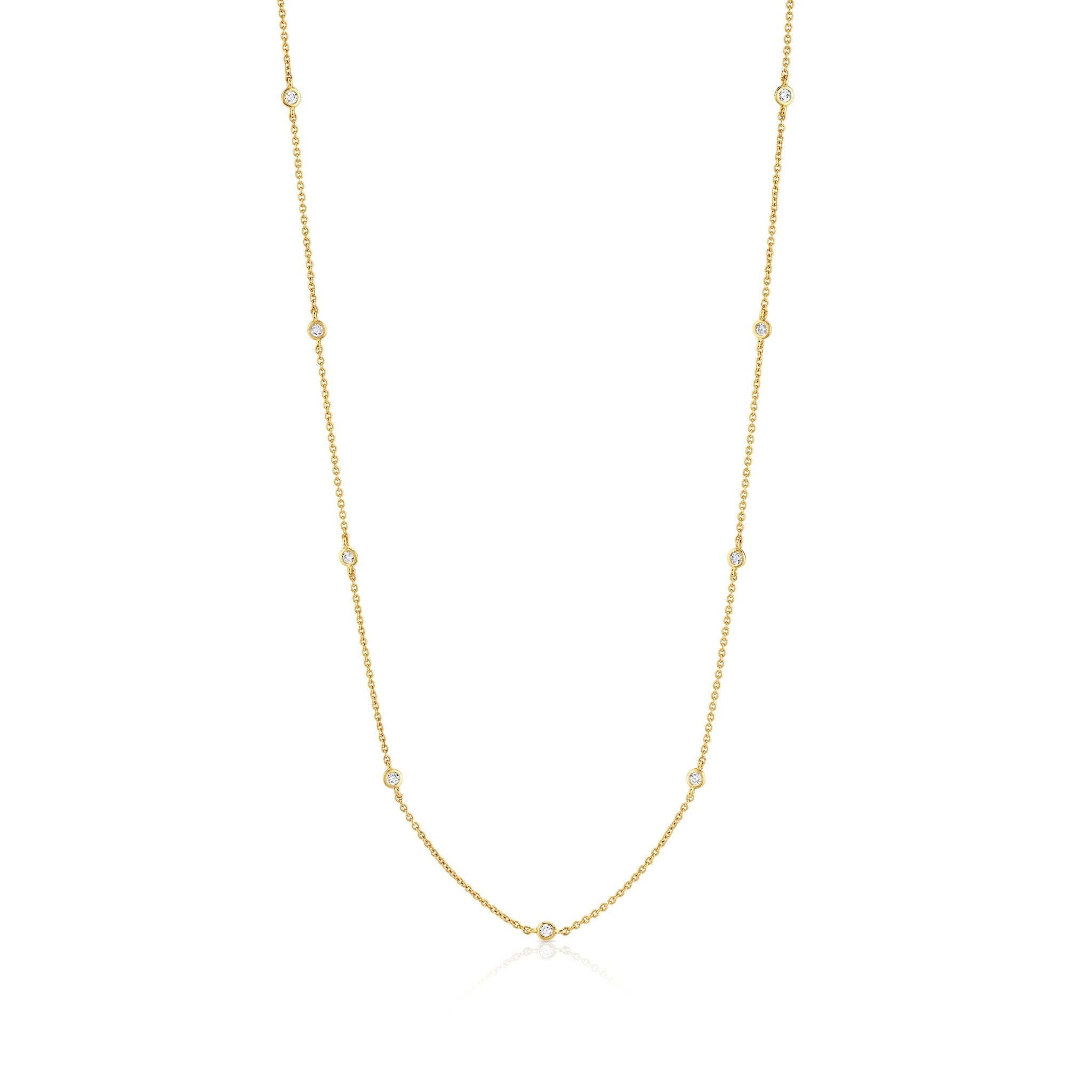 4mm 16" Station Necklace Finished in Gold - CRISLU