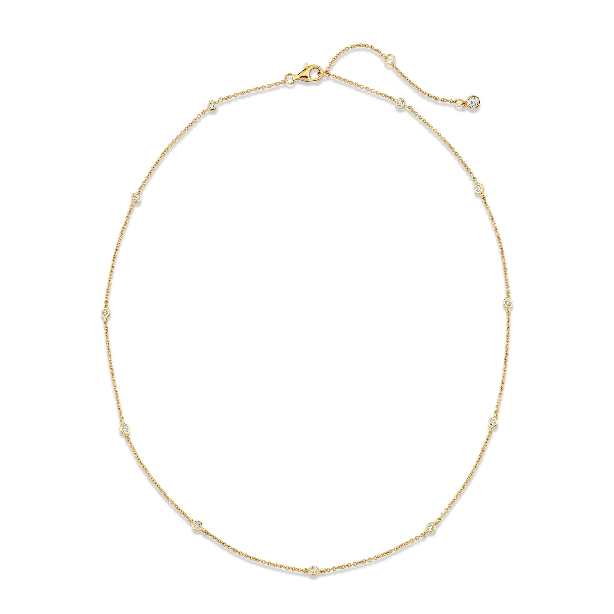 4mm 16" Station Necklace Finished in Gold - CRISLU