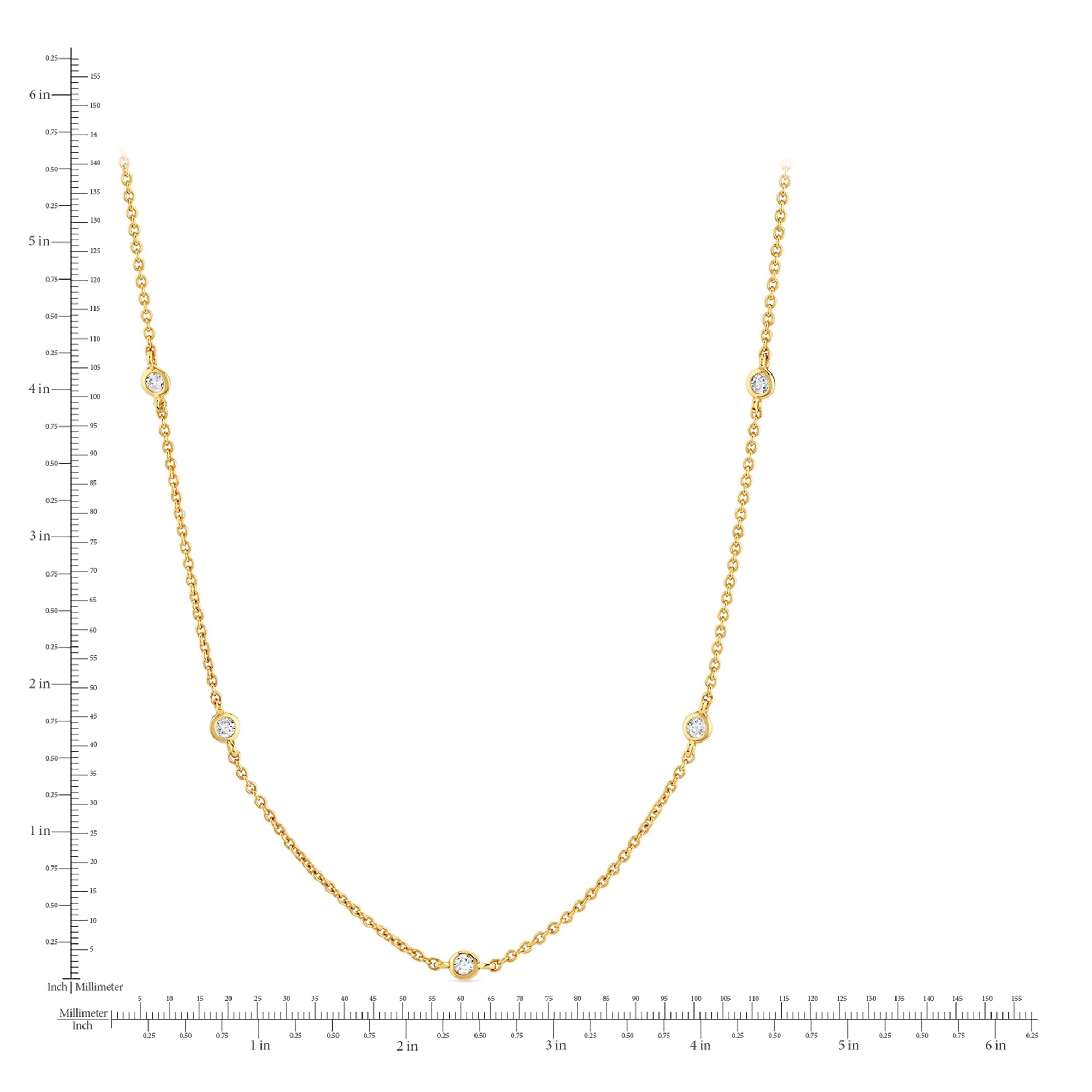 4mm 16" Station Necklace Finished in Gold - CRISLU