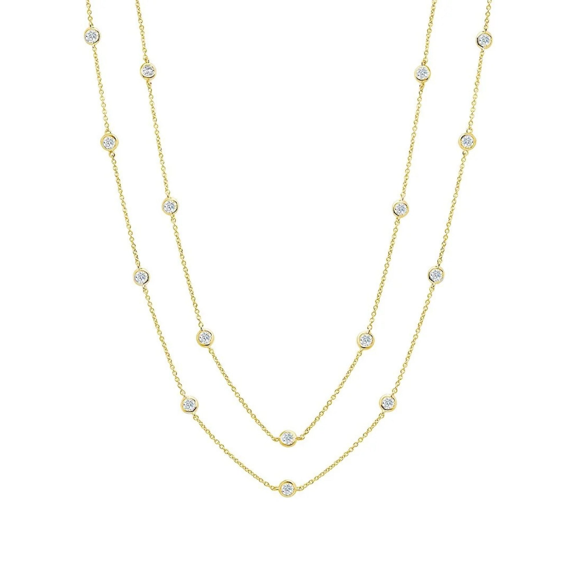 4mm 36" Station Necklace Finished in Gold - CRISLU