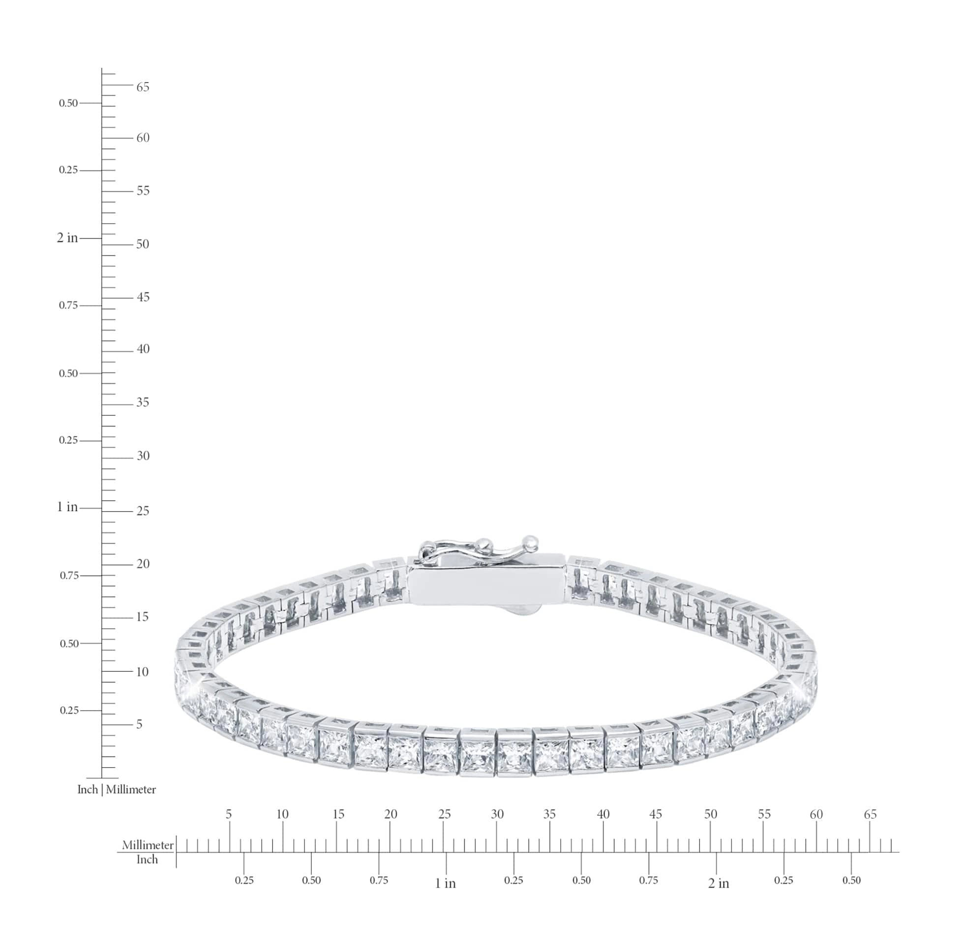 4mm Princess Tennis Bracelet in Platinum - CRISLU