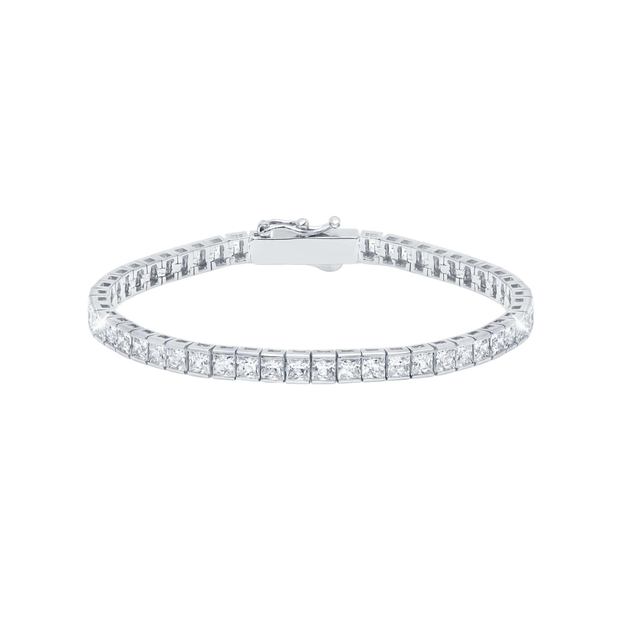4mm Princess Tennis Bracelet in Platinum - CRISLU