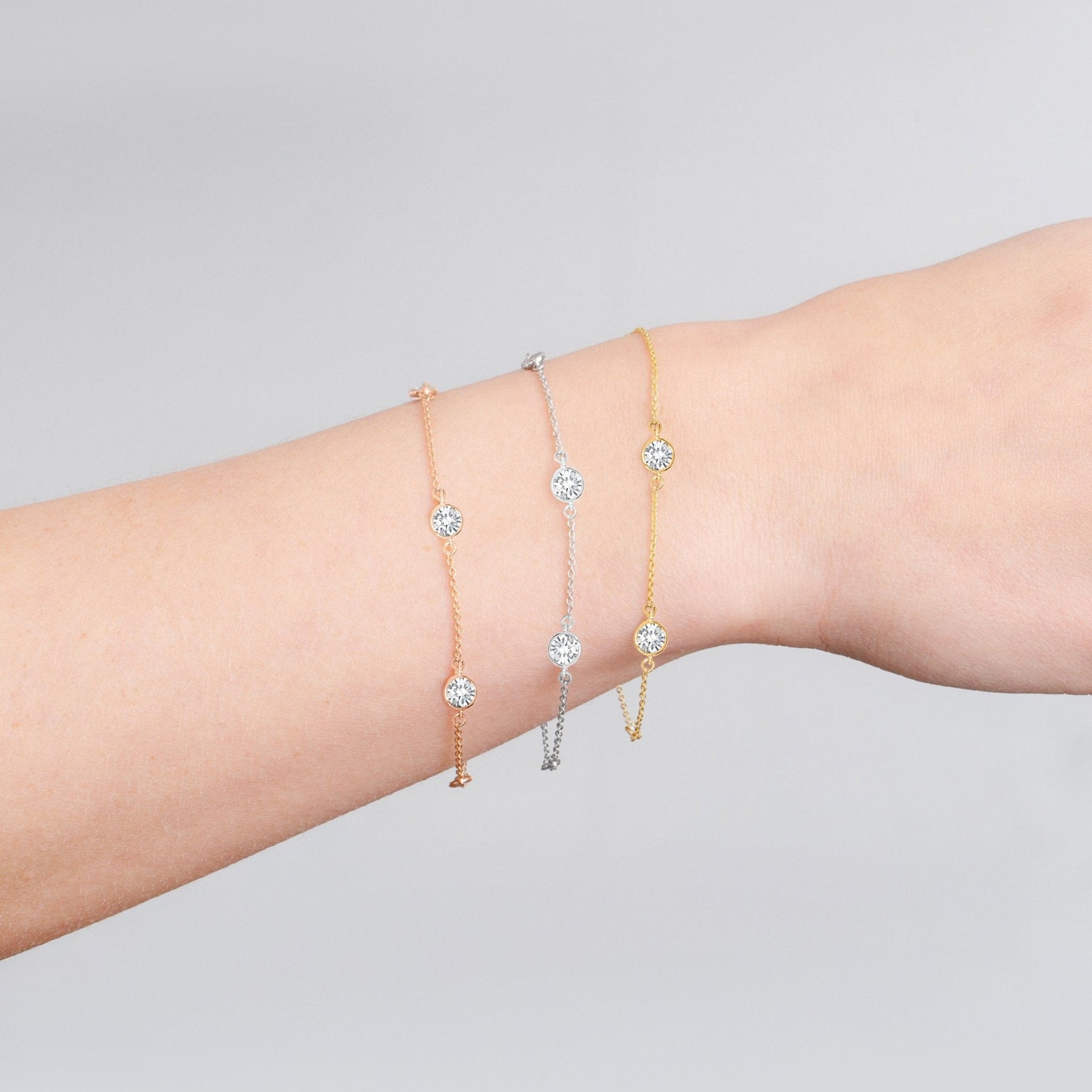 4mm Station Bracelet Finished in Gold - CRISLU