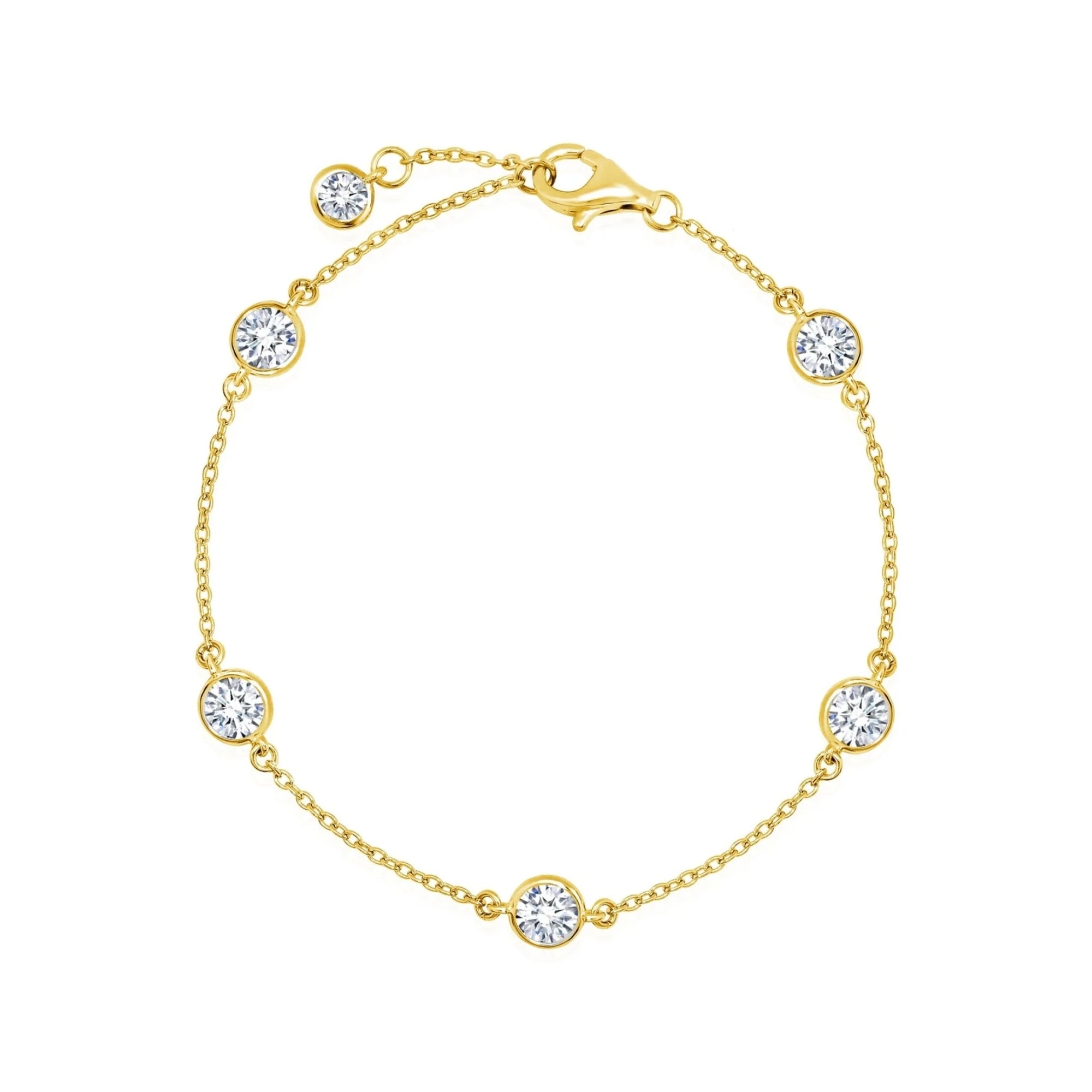 4mm Station Bracelet Finished in Gold - CRISLU