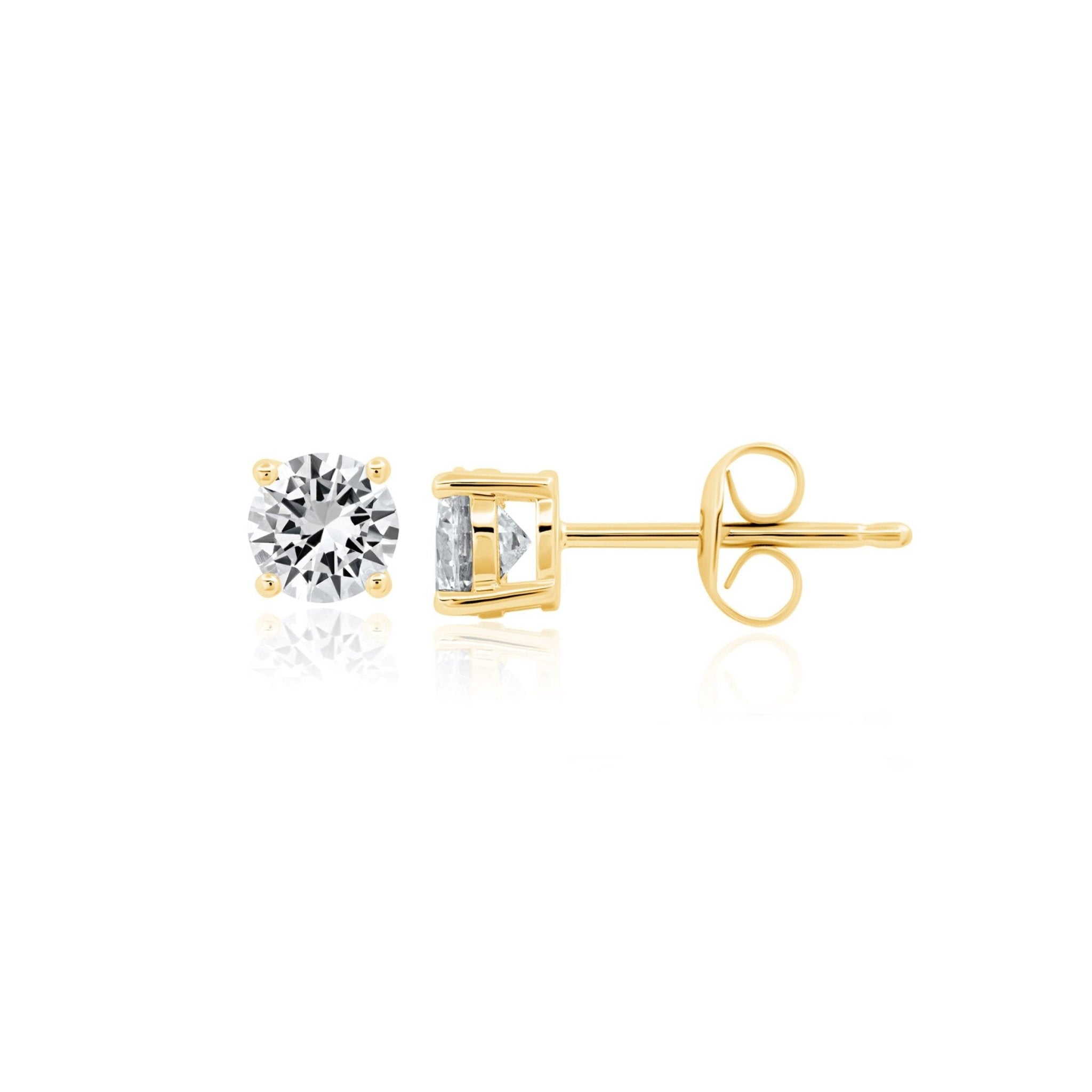 .50ct Brilliant Stud Earrings Finished in Gold - CRISLU