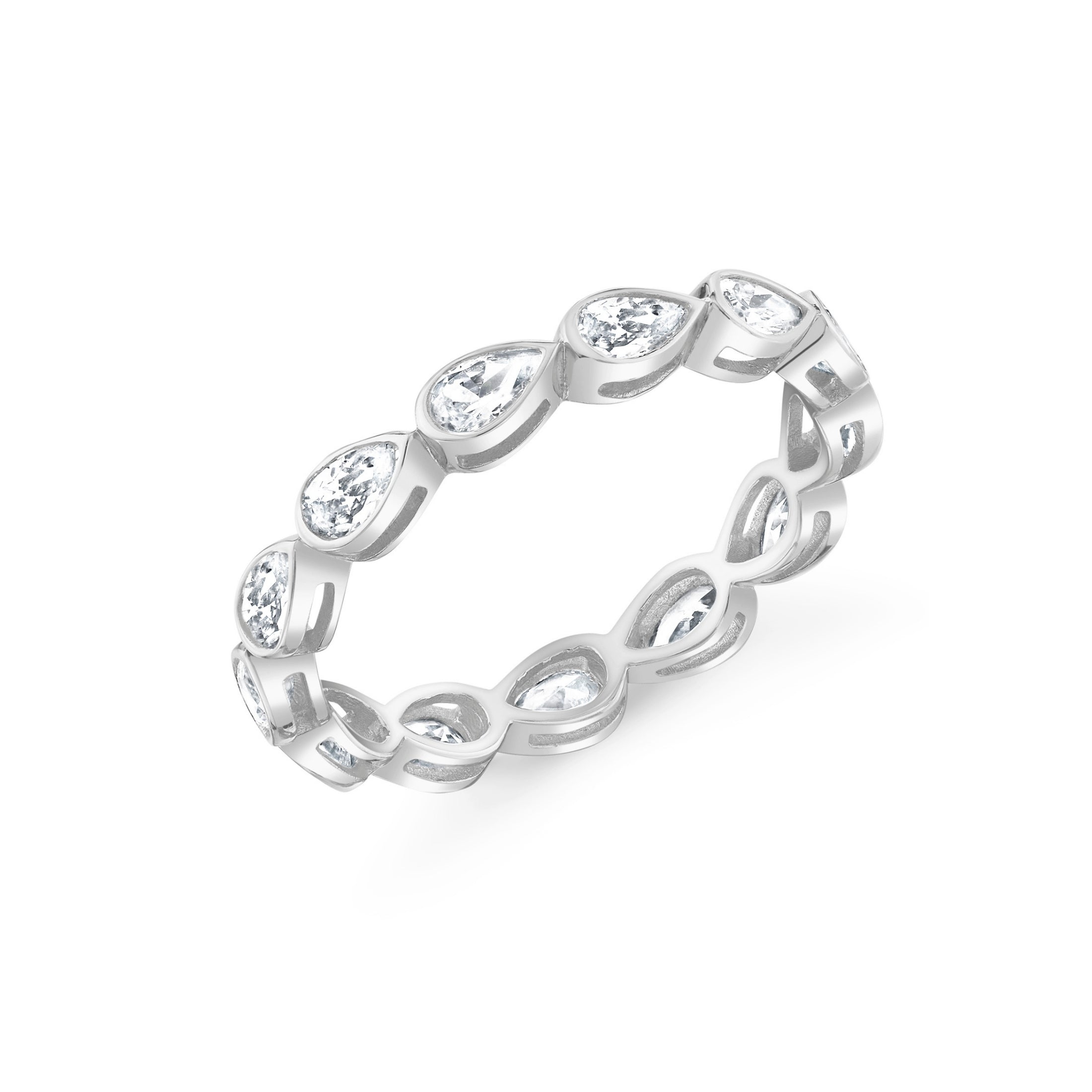 Eterna Pear Bezel Eternity Band