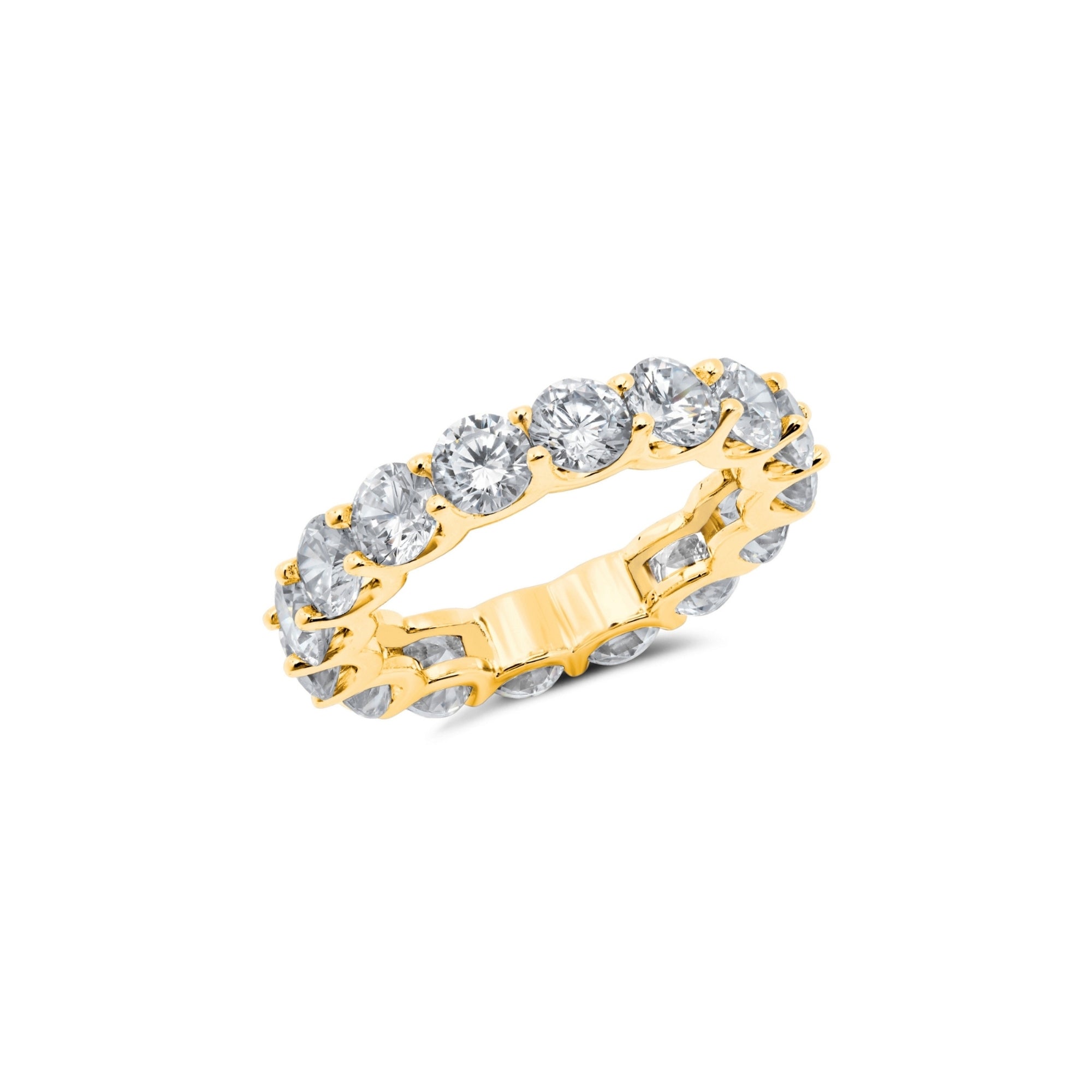 6.4ct Brilliant Eternity Band Finished in Gold - CRISLU