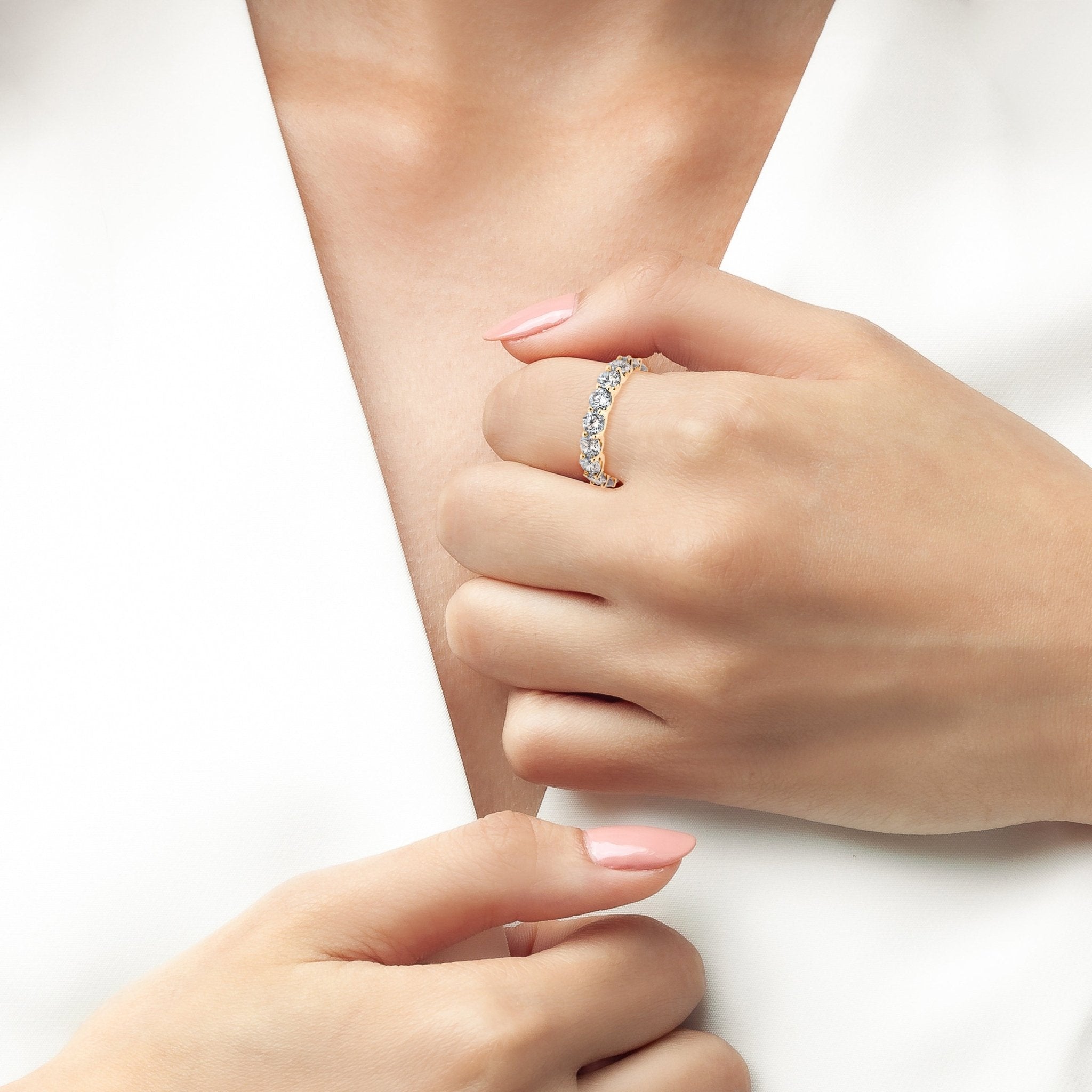 6.4ct Brilliant Eternity Band Finished in Gold - CRISLU