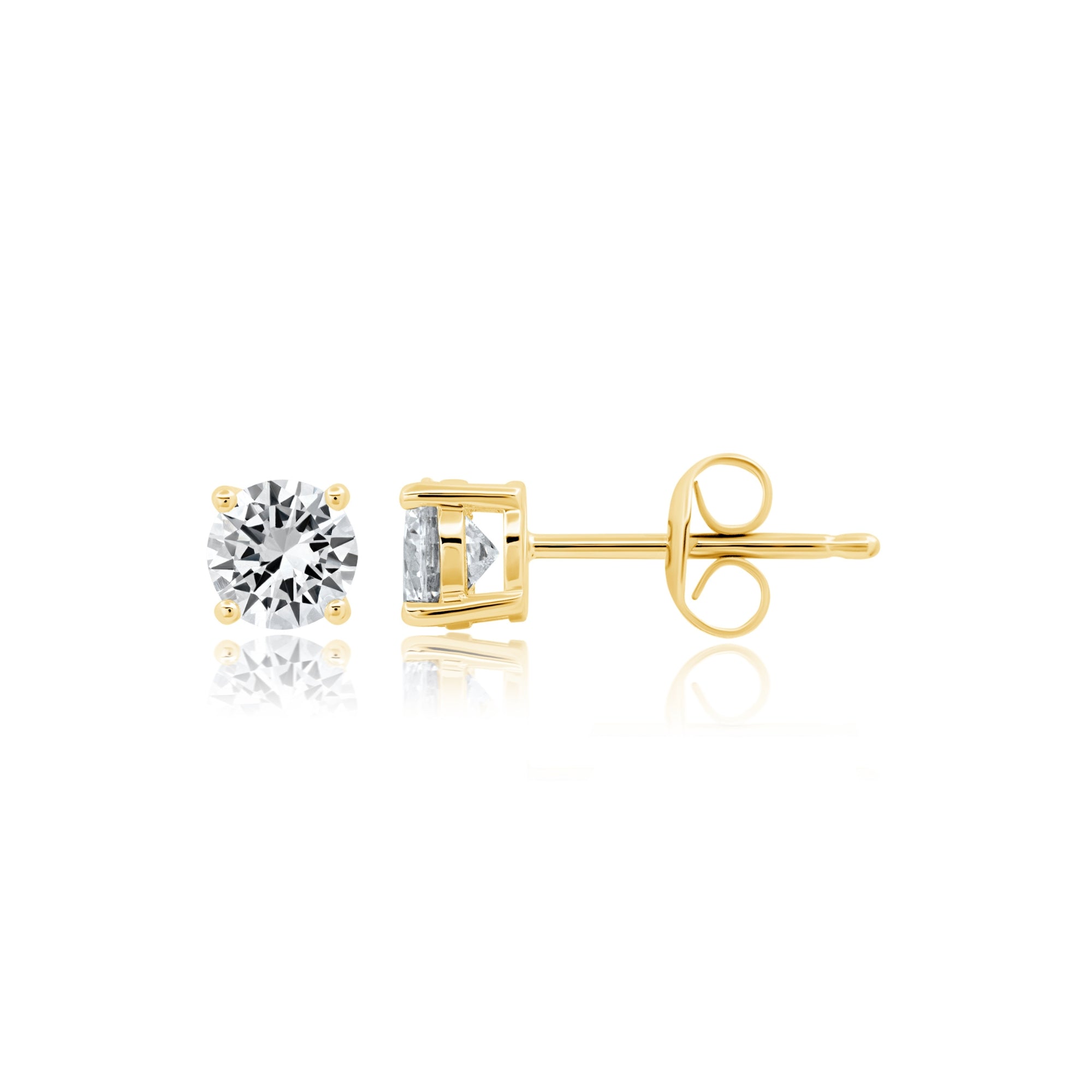.75ct Brilliant Stud Earrings Finished in Gold - CRISLU
