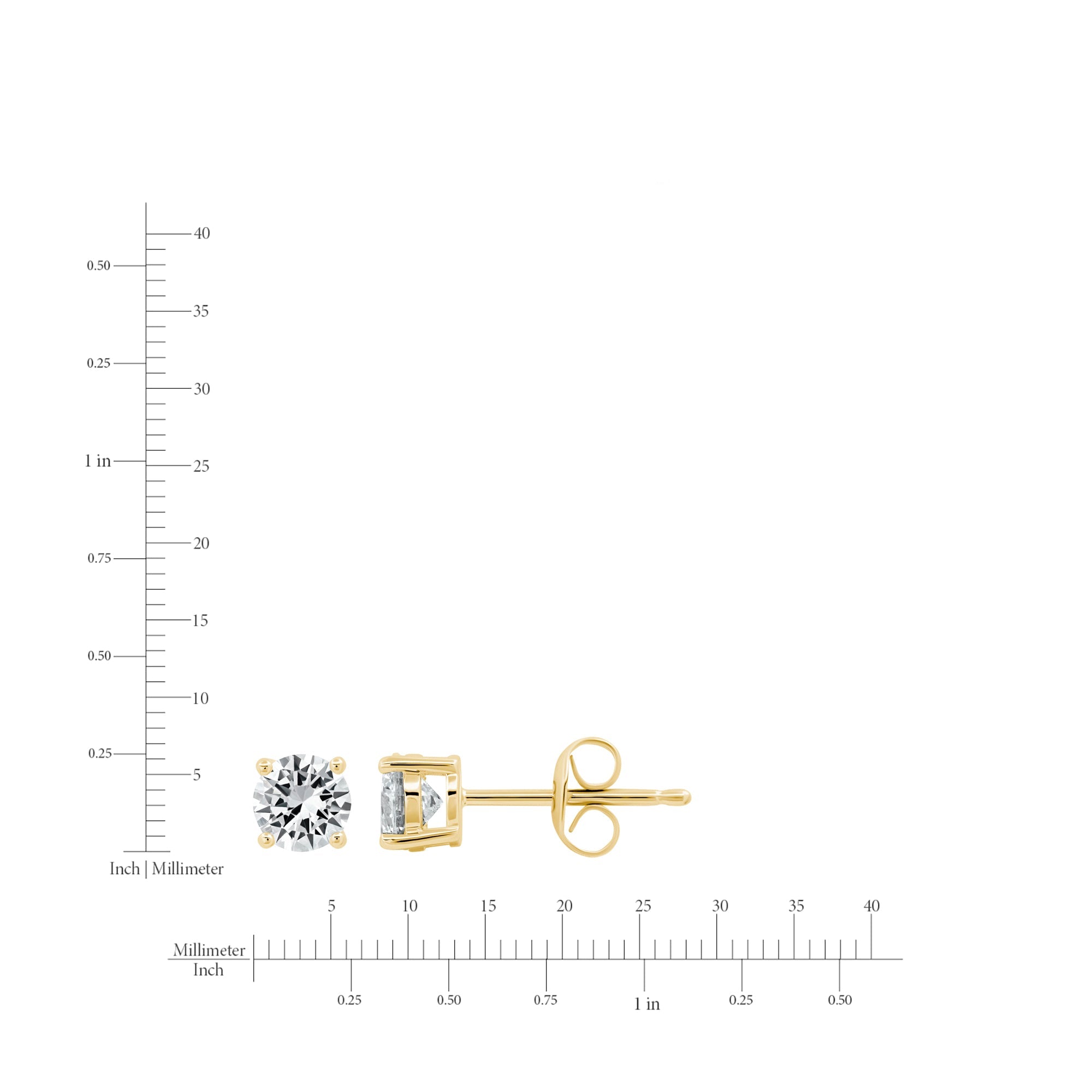 .75ct Brilliant Stud Earrings Finished in Gold - CRISLU