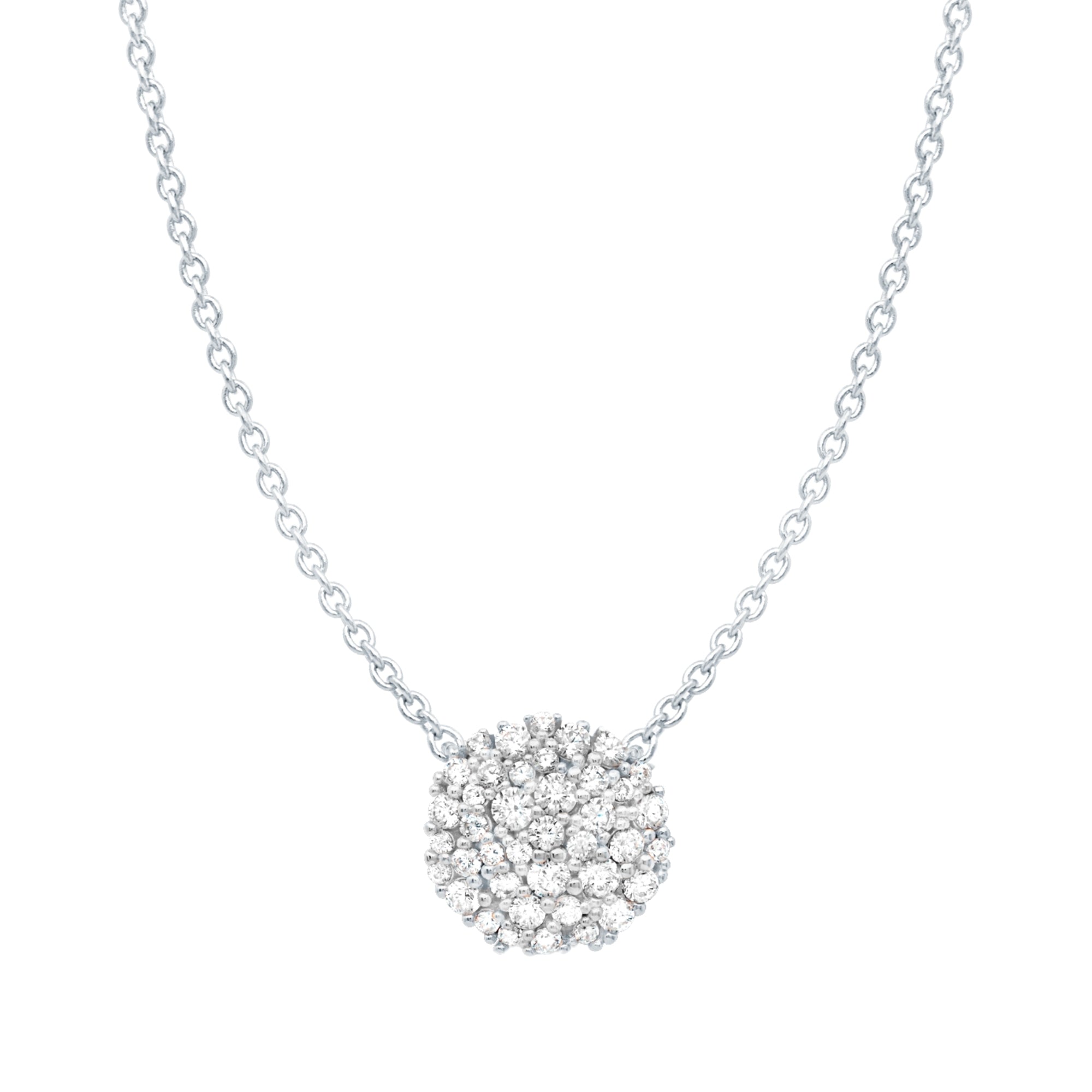 Cluster Pendant Necklace Finished in Platinum