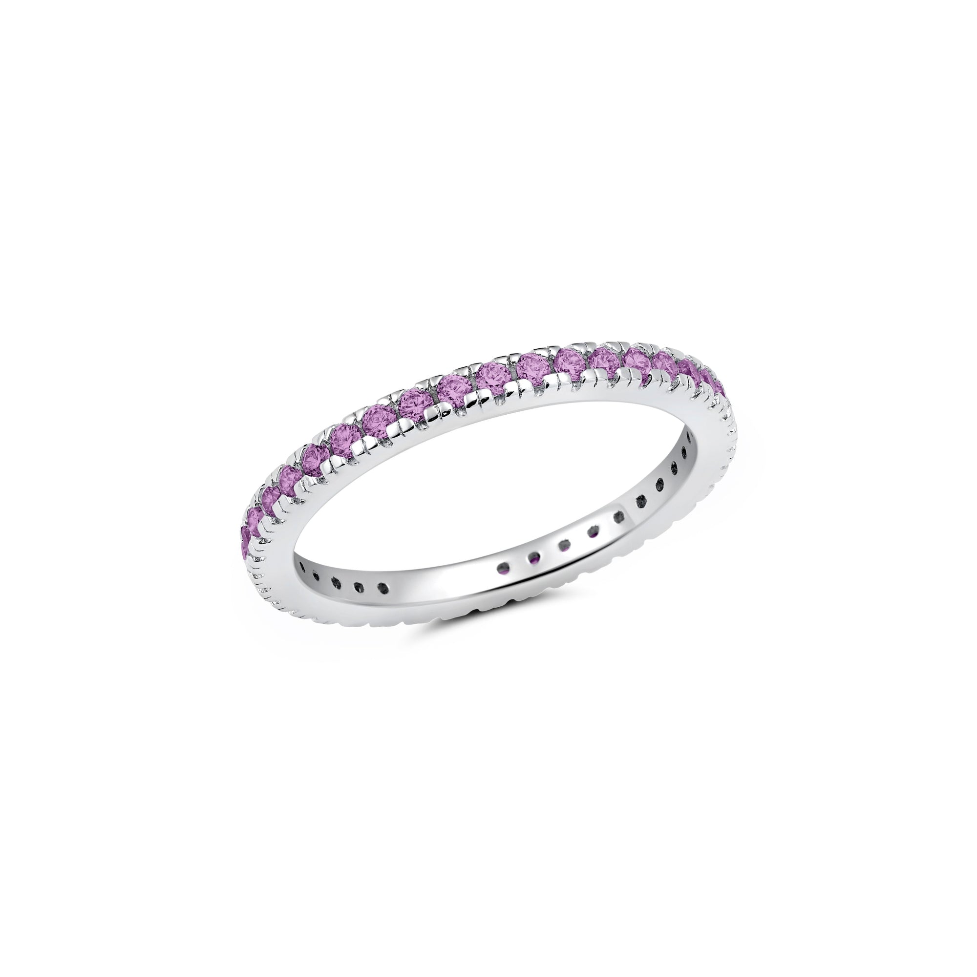 February Birthstone Eternity Band Finished in Platinum