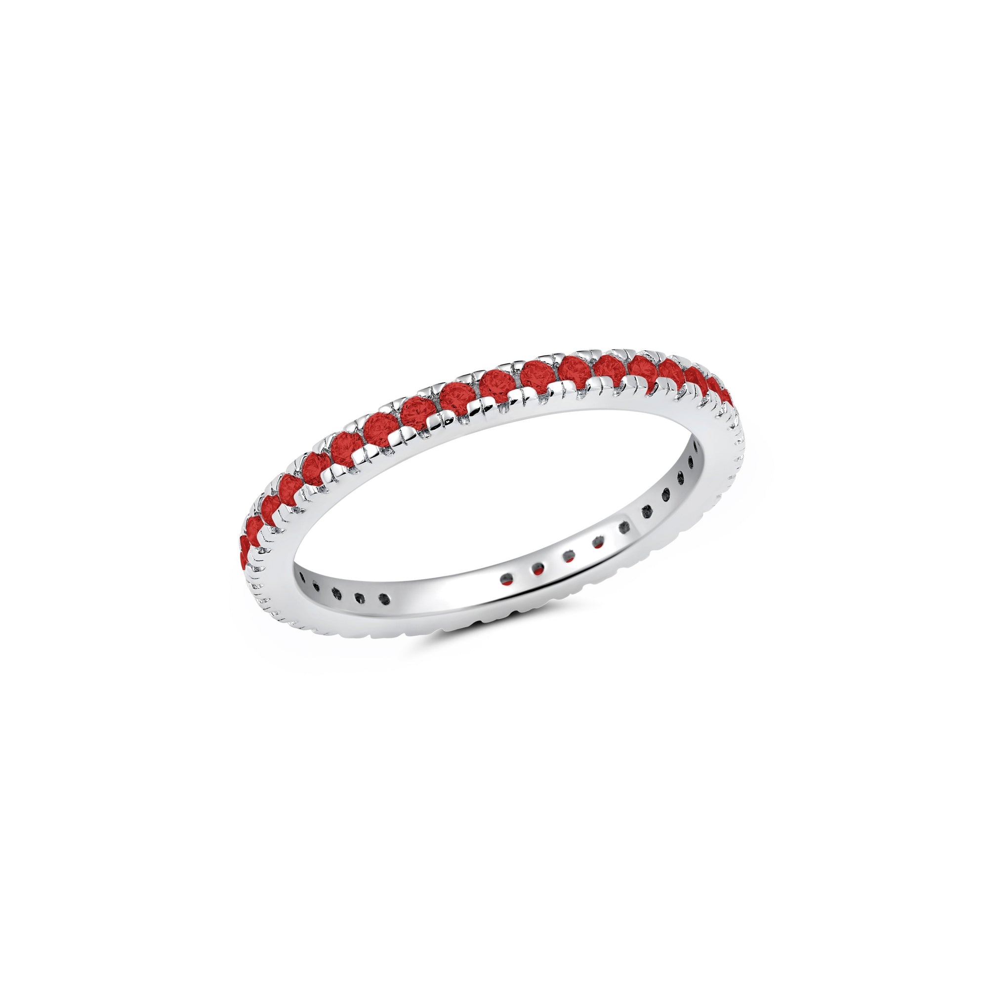 January Birthstone Eternity Band Finished in Platinum