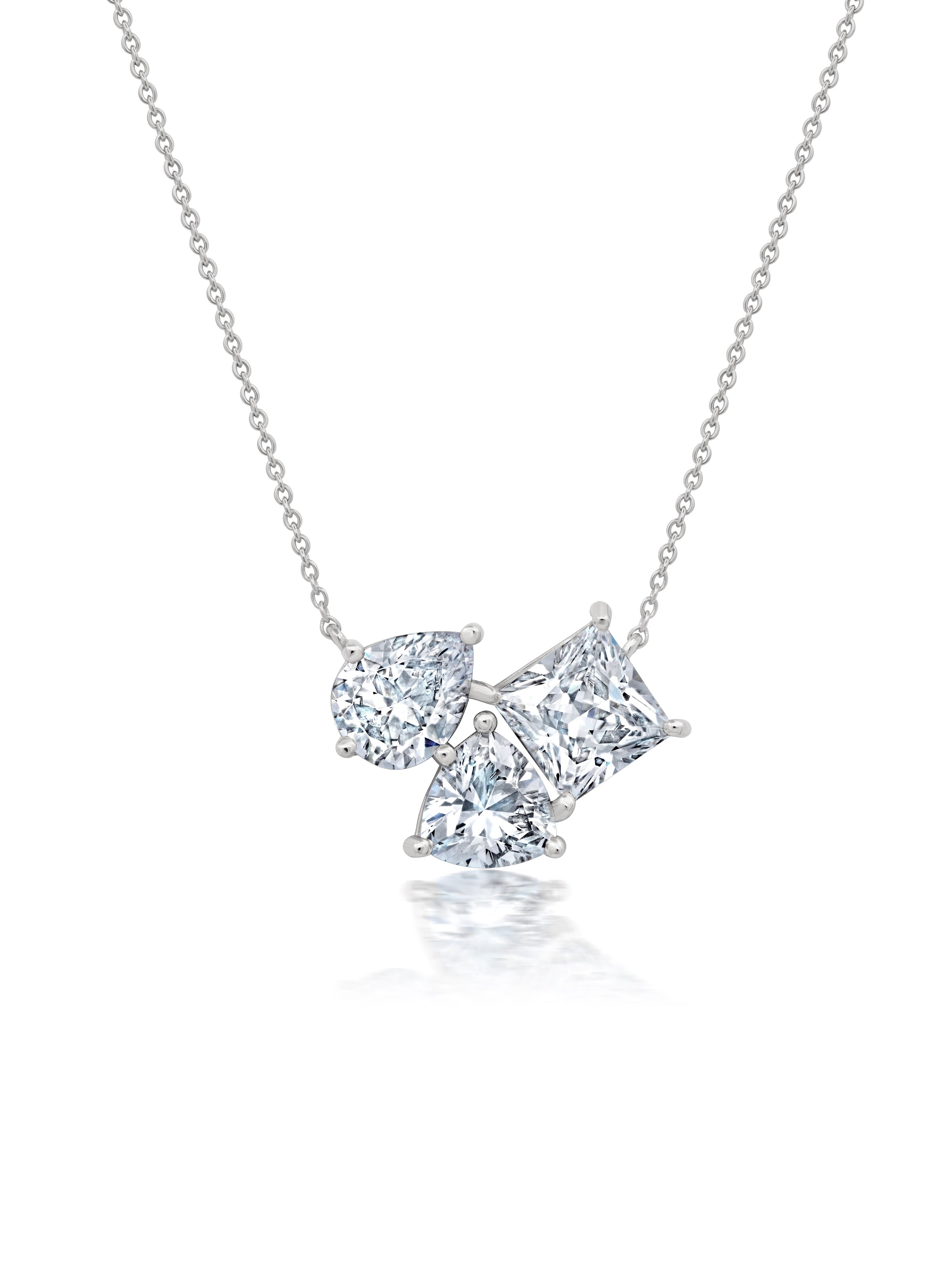 Multicut 3 Stone 16'' Extending Necklace - CRISLU